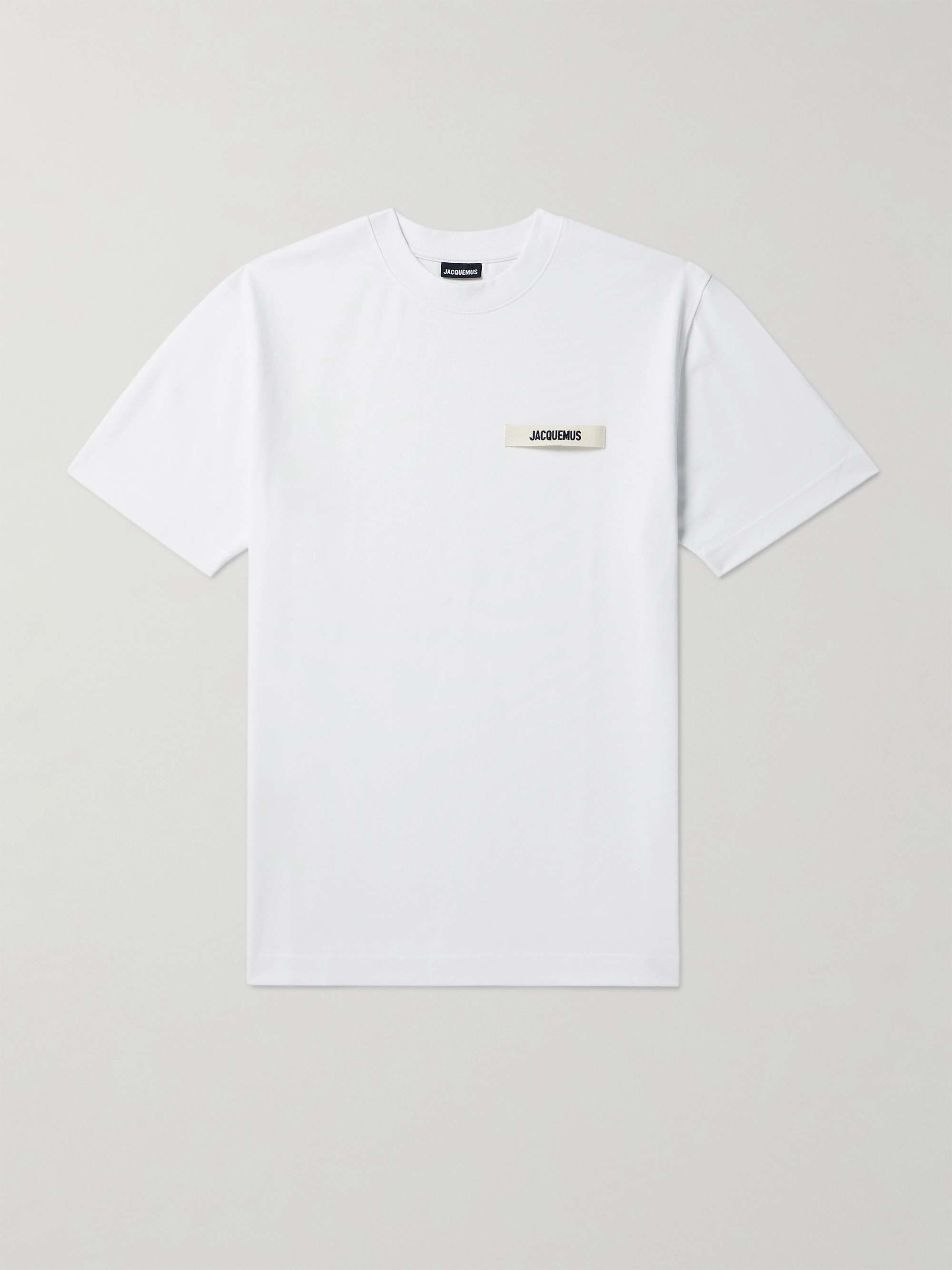 JACQUEMUS Grosgrain-Trimmed Logo-Embroidered Cotton-Jersey T-shirt for ...