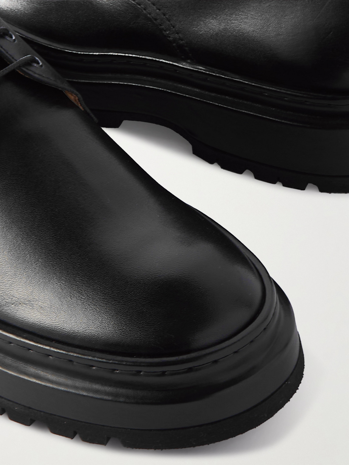 Shop Jacquemus Pavane Leather Derby Shoes In Black