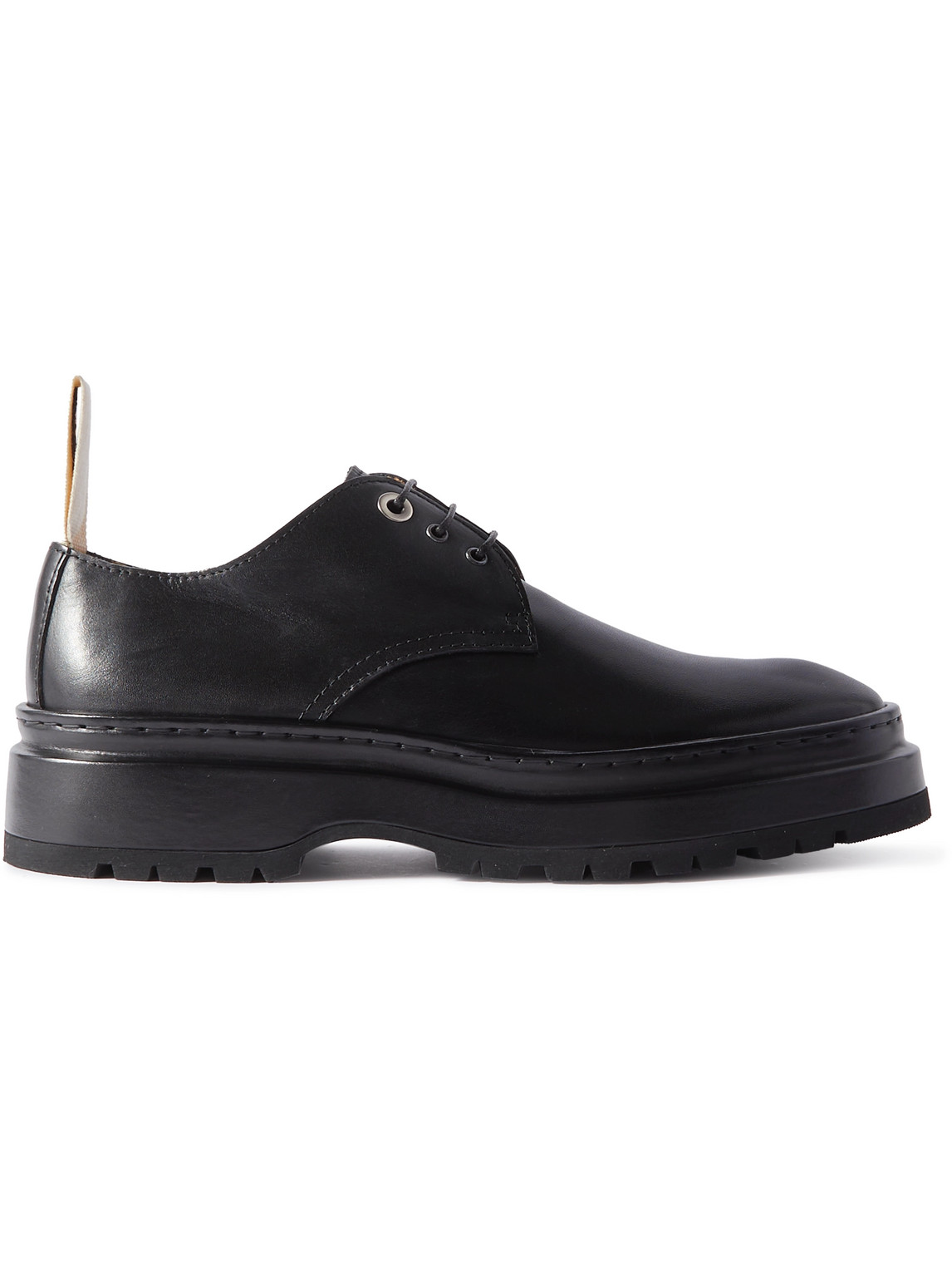 Jacquemus Pavane Leather Derby Shoes In Black