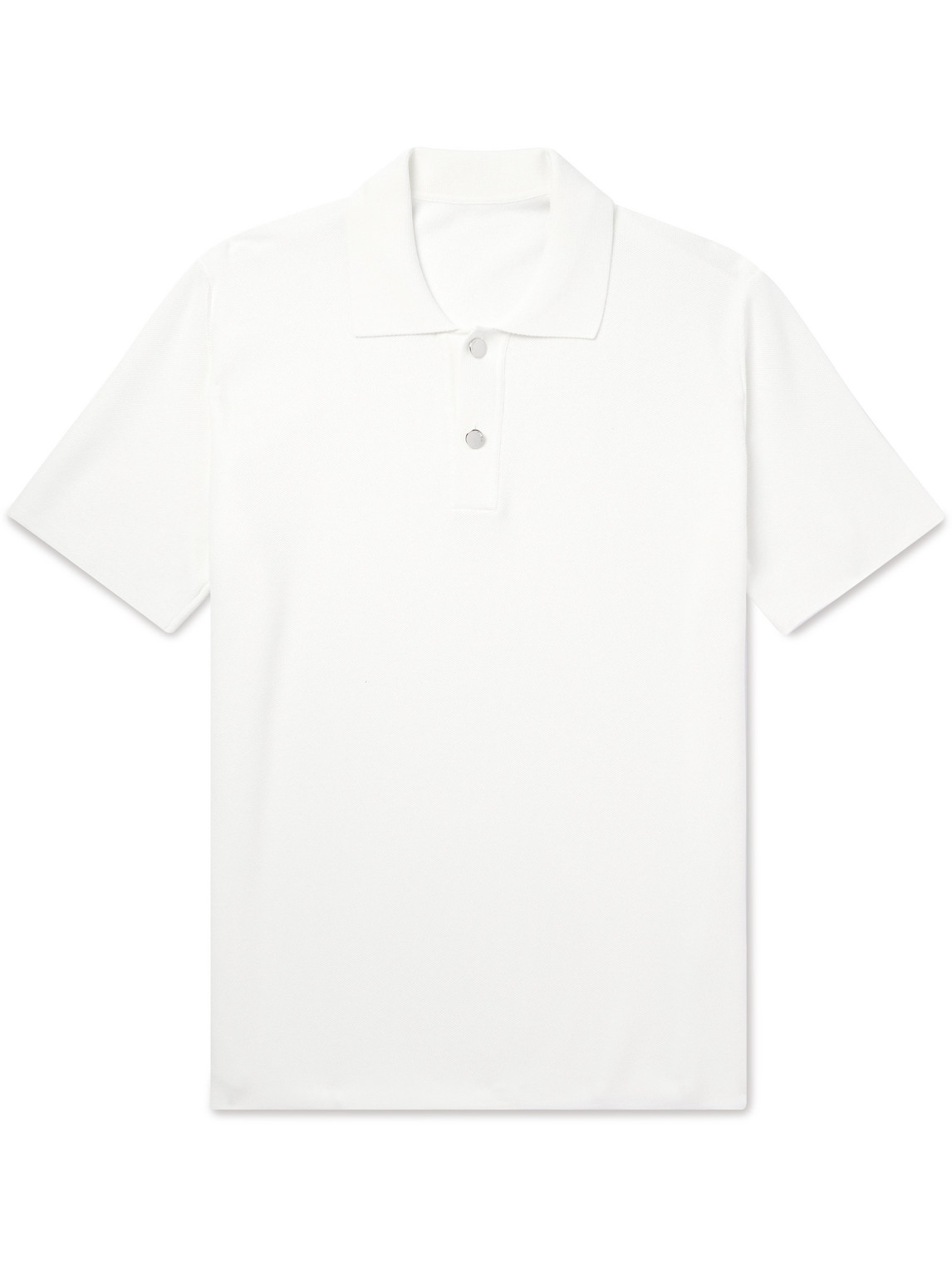 Jacquemus Logo-jacquard Piqué Polo Shirt In White