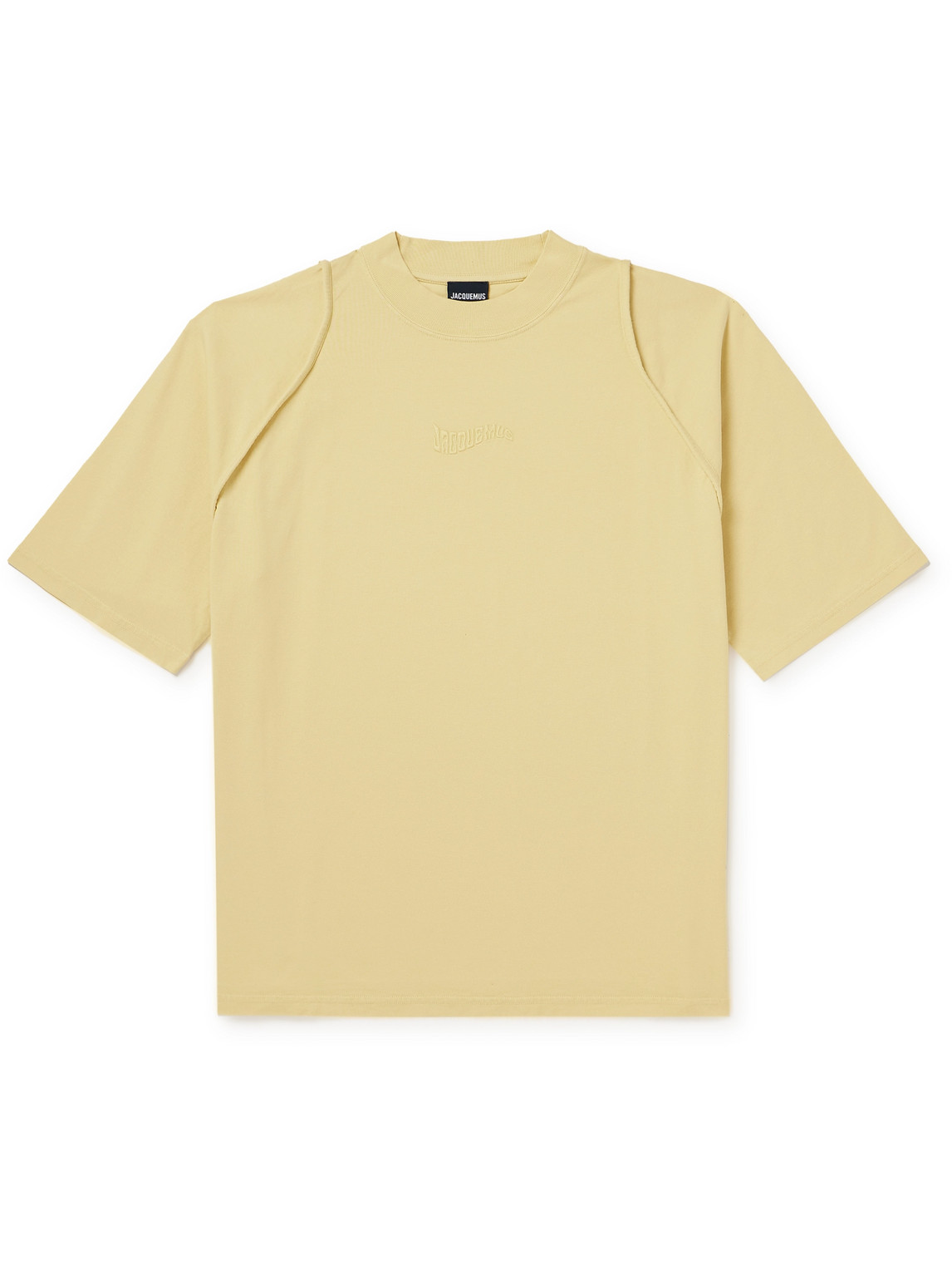 Jacquemus Camargu Logo-embroidered Organic Cotton-jersey T-shirt In Yellow