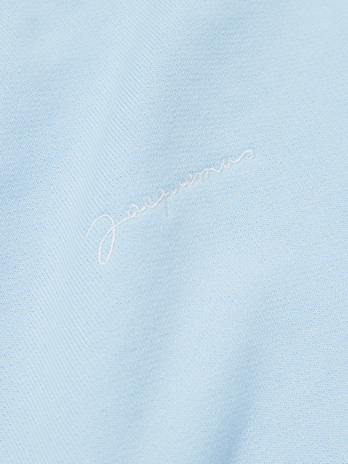 Shop Jacquemus Brode Logo-embroidered Organic Cotton-jersey Hoodie In Blue