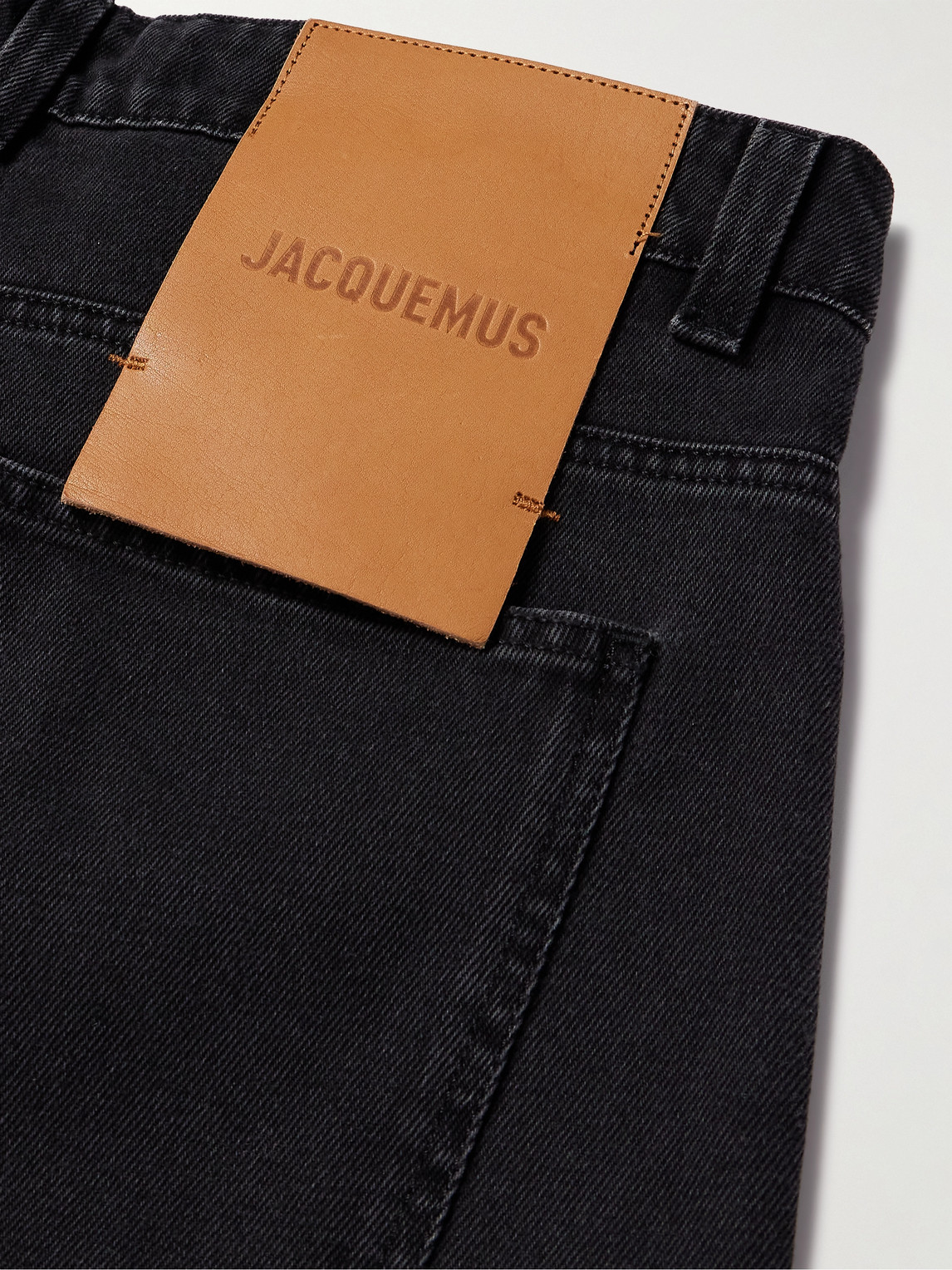 Shop Jacquemus Straight-leg Jeans In Black