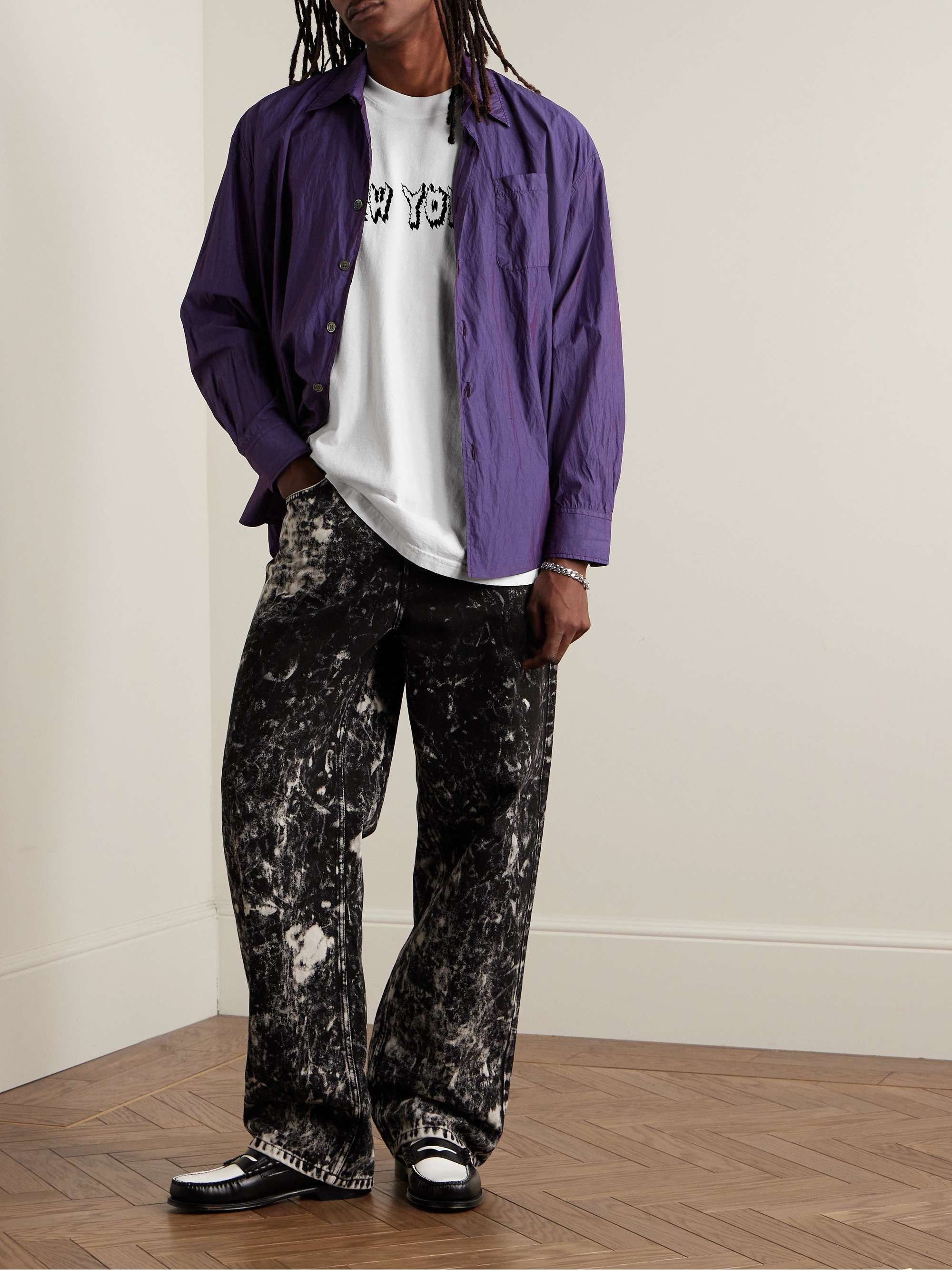 THROWING FITS GarmentDyed Printed CottonJersey TShirt for Men MR