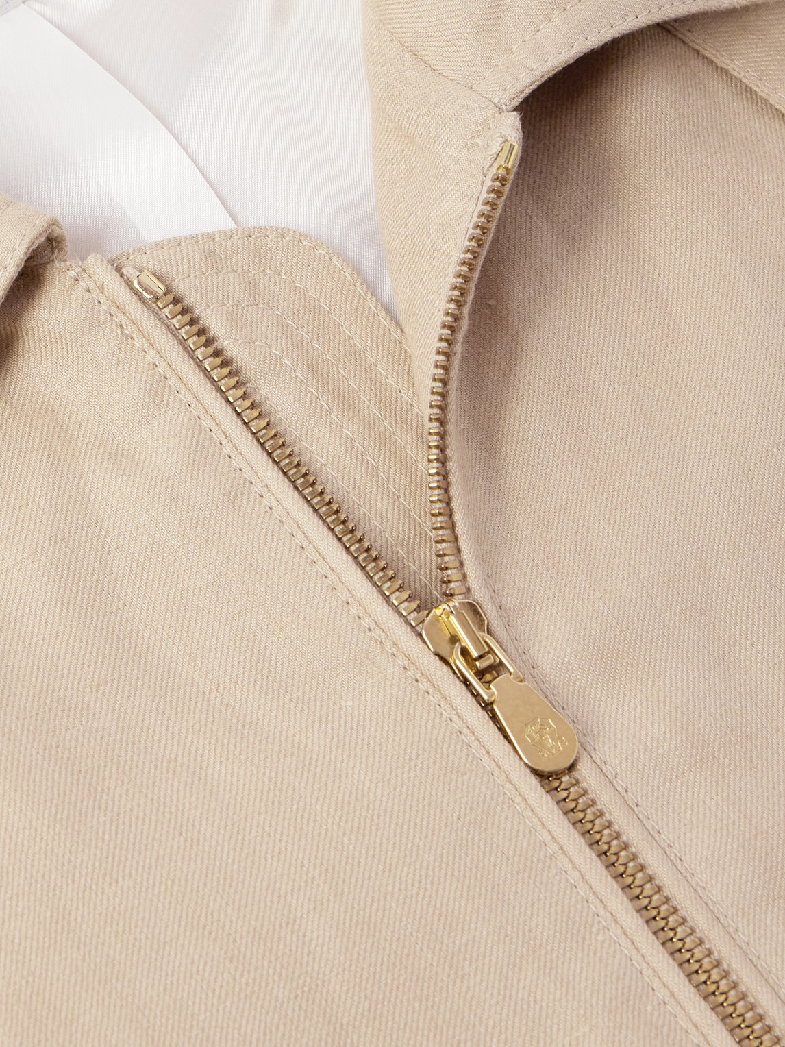 Shop Brunello Cucinelli Linen-twill Bomber Jacket In Neutrals