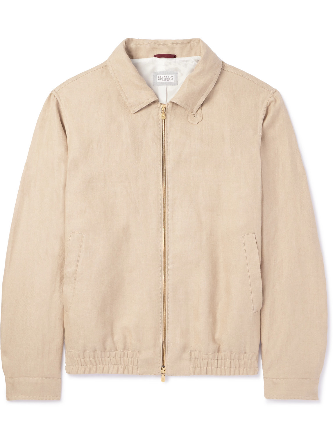 Brunello Cucinelli Linen-twill Bomber Jacket In Neutrals