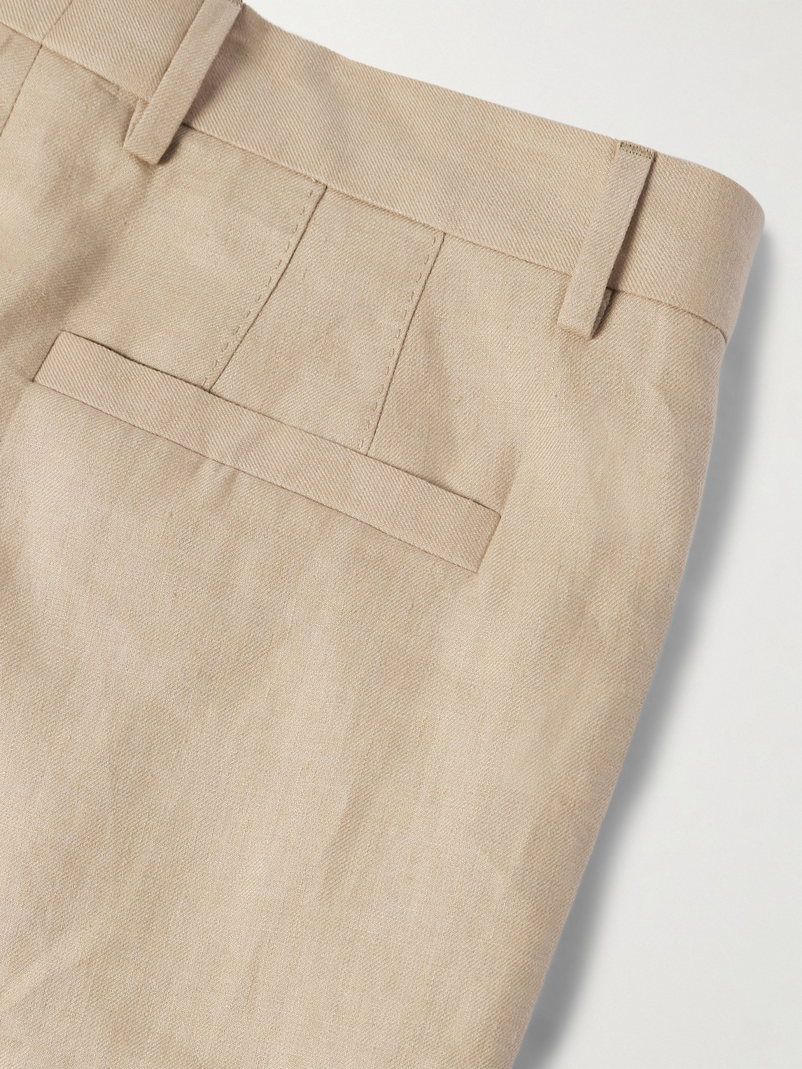 Shop Brunello Cucinelli Straight-leg Pleated Linen Suit Trousers In Neutrals