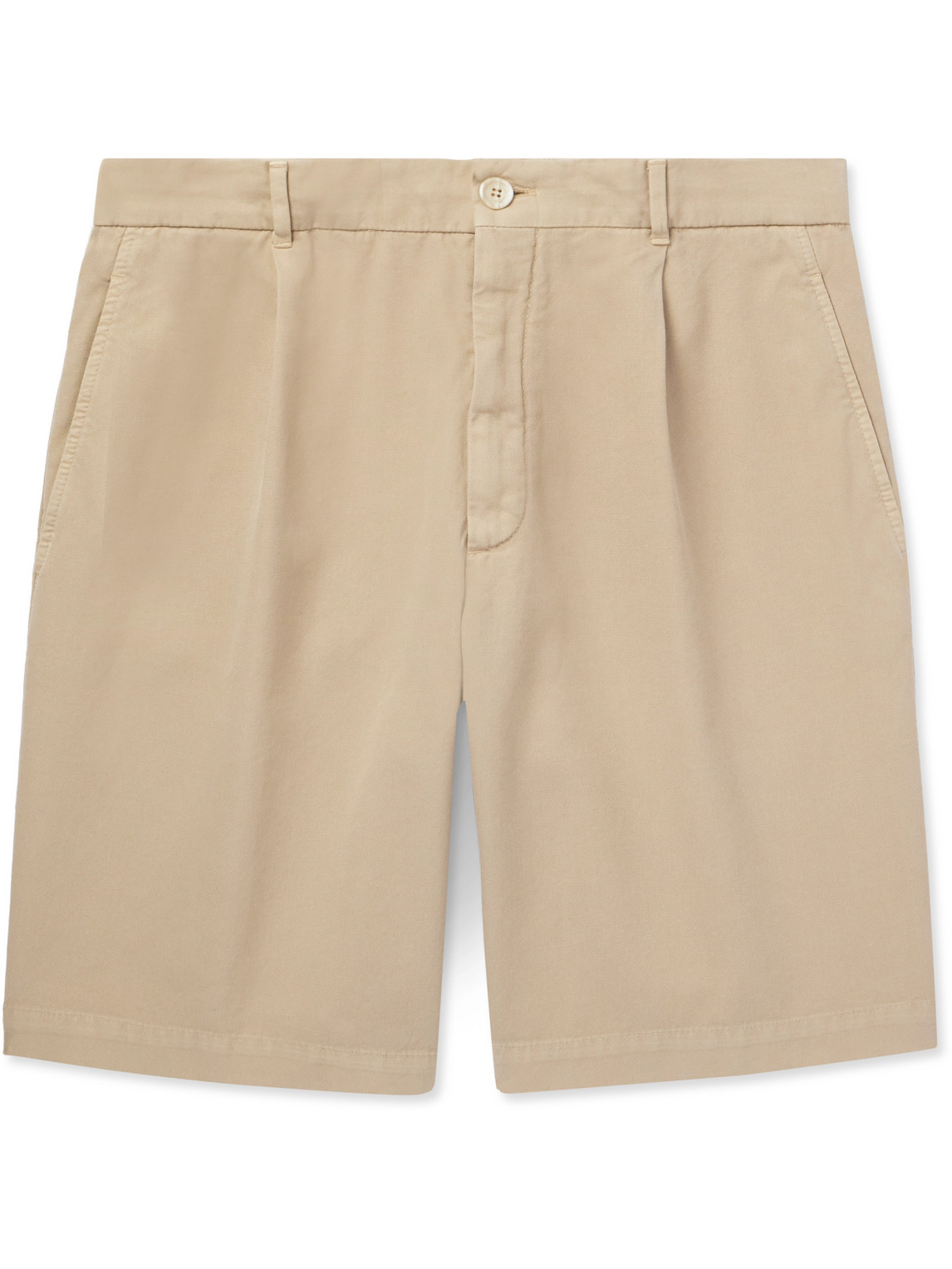 Brunello Cucinelli Cotton-twill Shorts In Neutrals