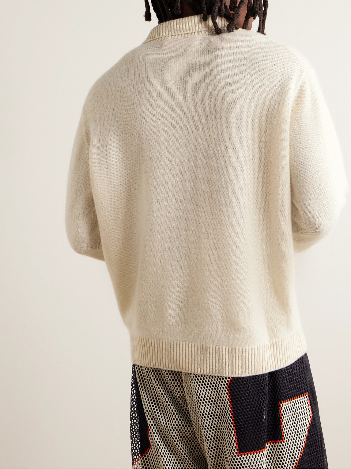 Shop The Elder Statesman Cashmere Half-zip Sweater In Neutrals