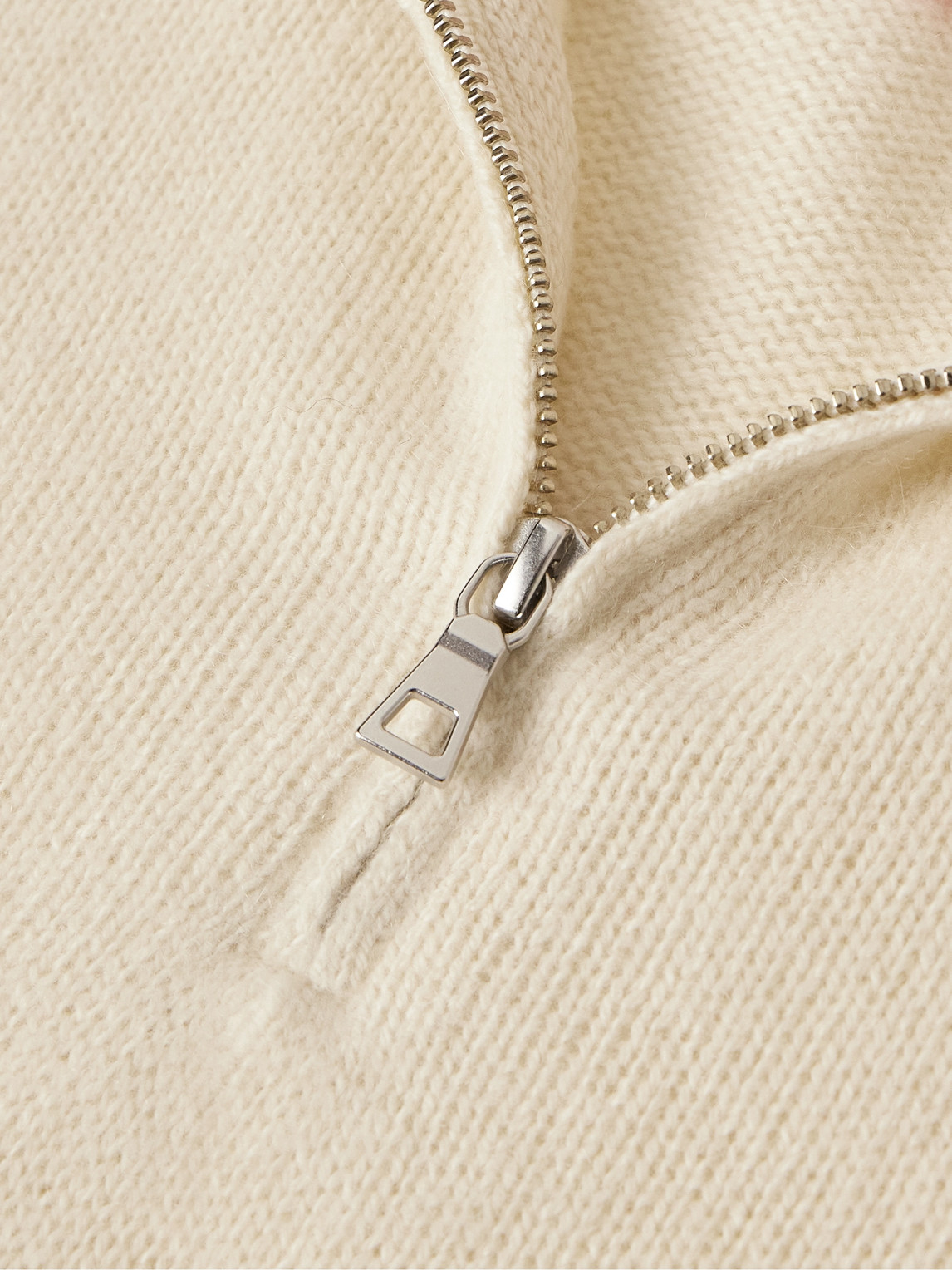 Shop The Elder Statesman Cashmere Half-zip Sweater In Neutrals