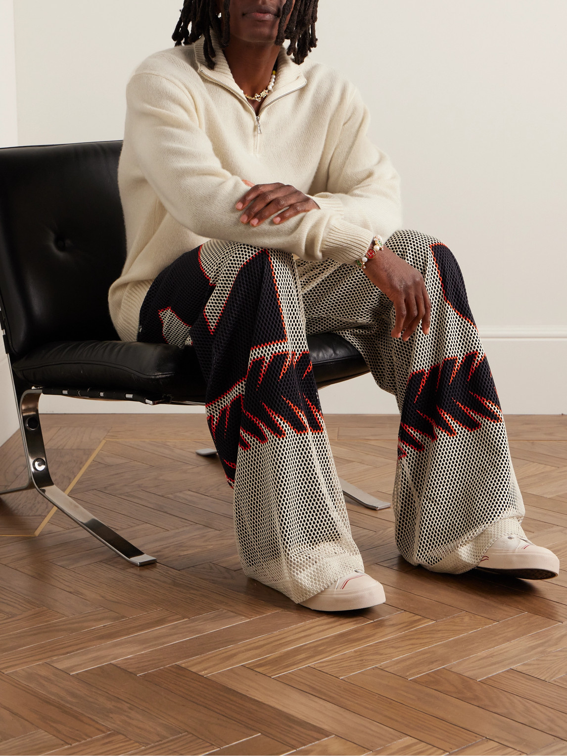 Shop The Elder Statesman Cashmere Half-zip Sweater In Neutrals