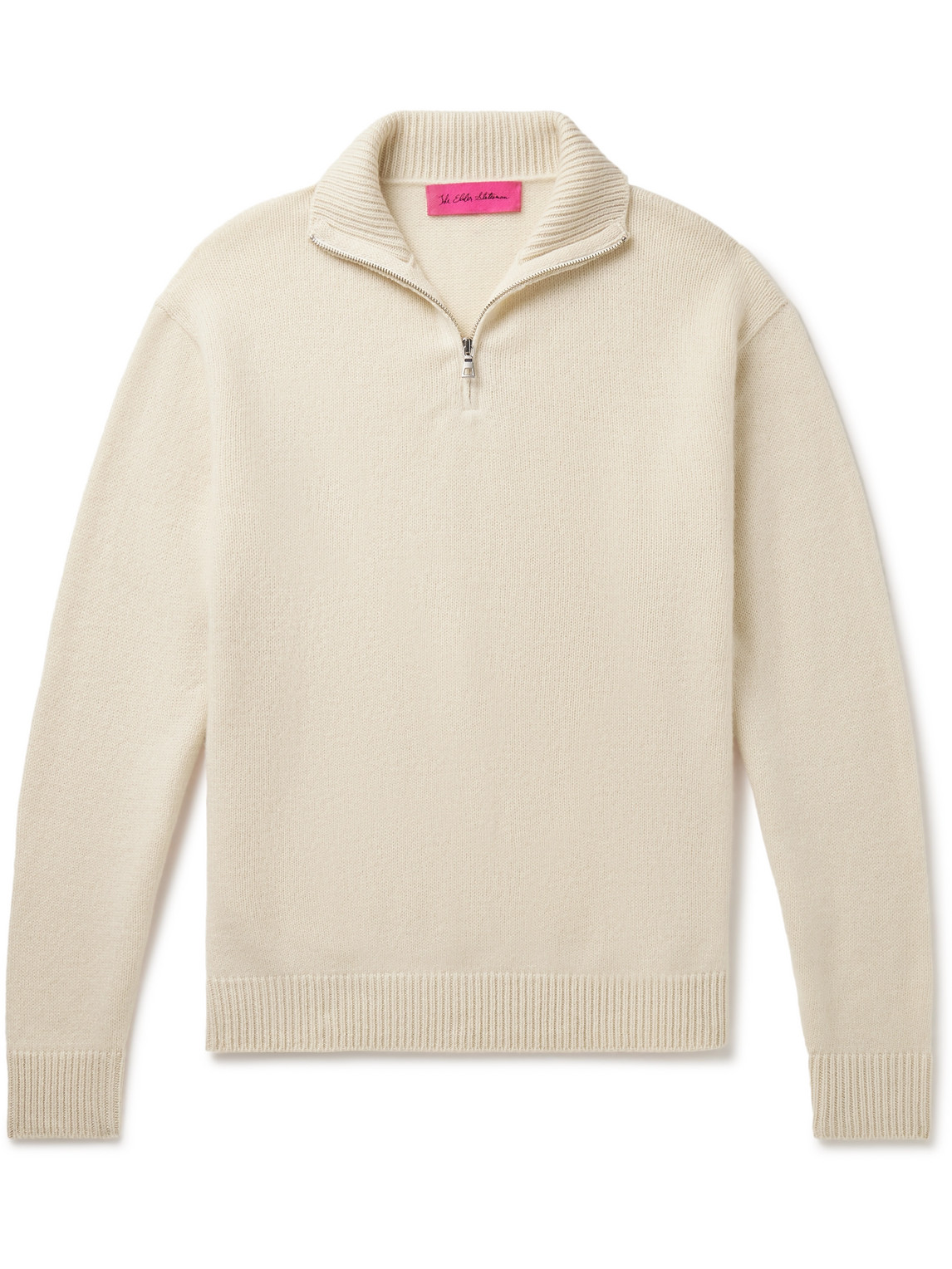 The Elder Statesman Cashmere Half-zip Sweater In Neutrals