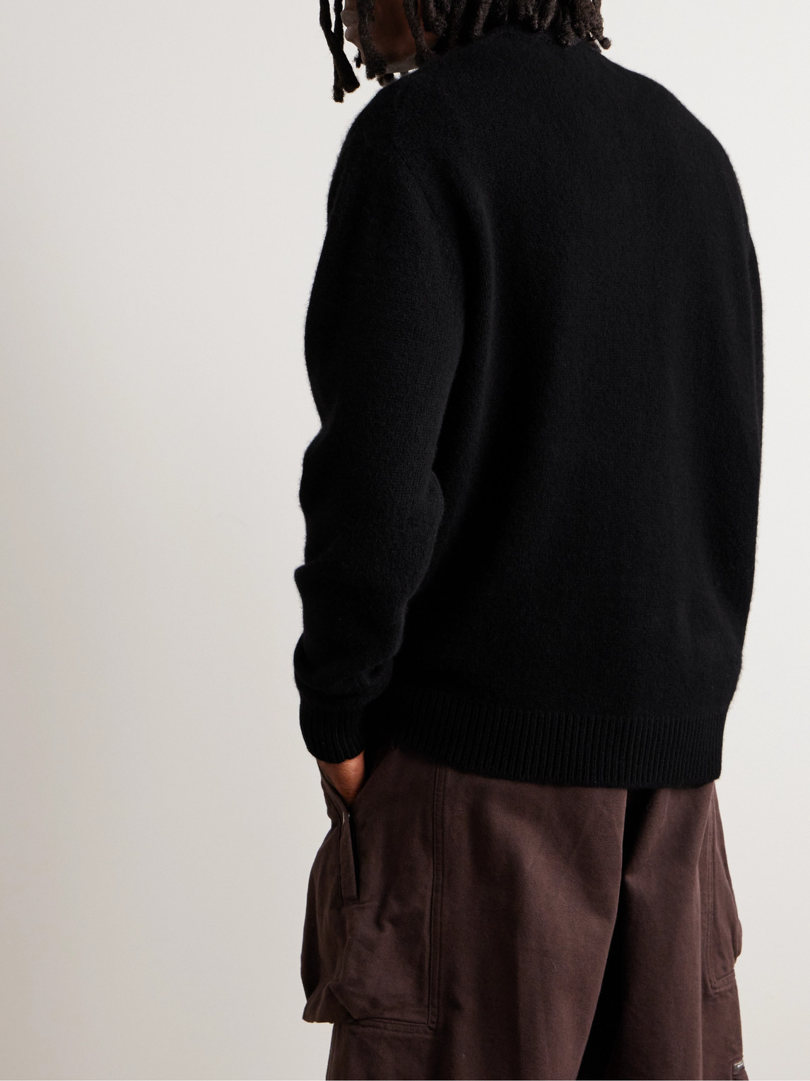 Shop The Elder Statesman Cashmere Half-zip Sweater In Black