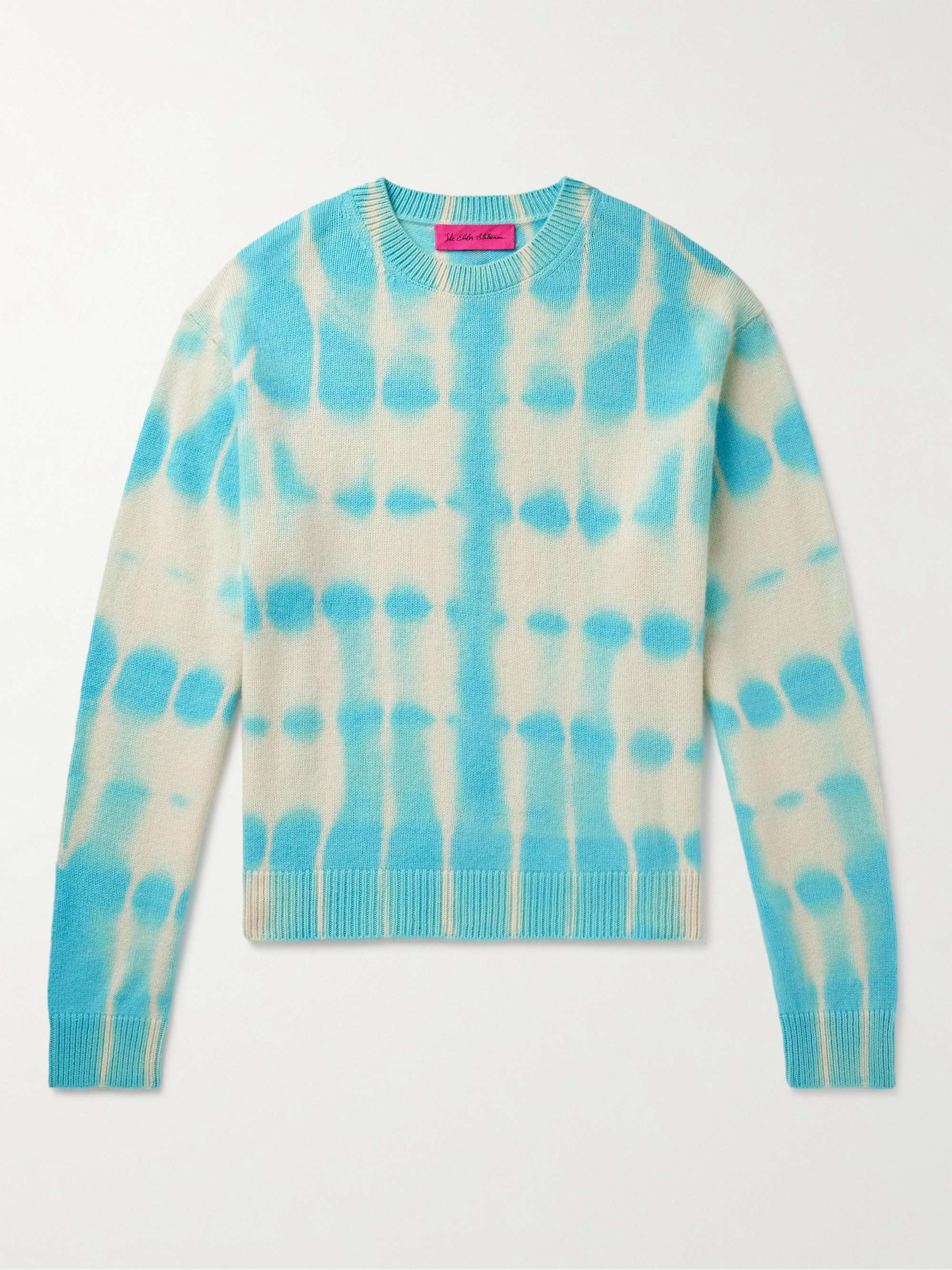 The Elder Statesman striped tie-dye cashmere jumper - Green