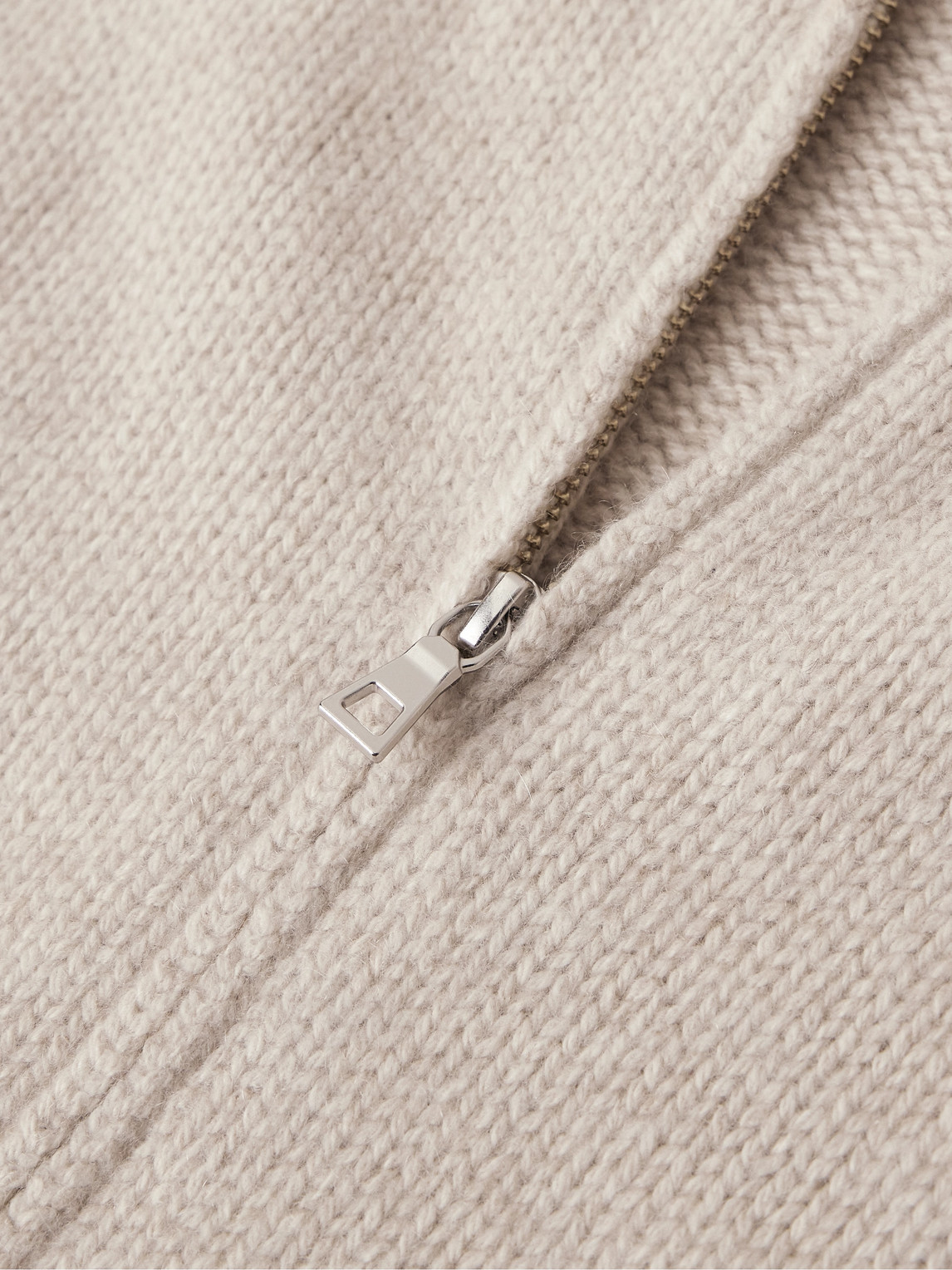 Shop The Elder Statesman Cashmere Zip-up Sweater In Neutrals