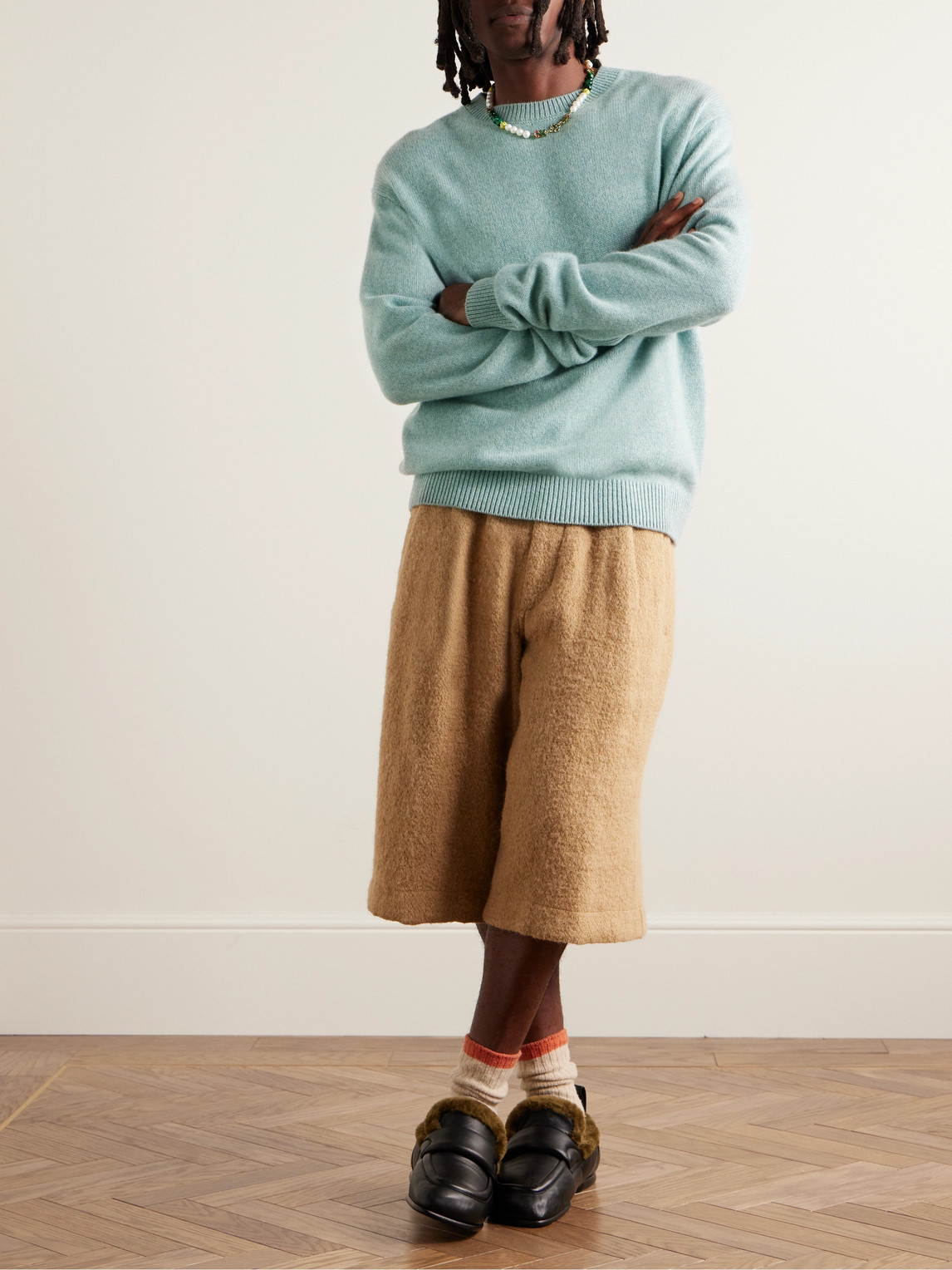 Shop The Elder Statesman Cashmere Sweater In Blue