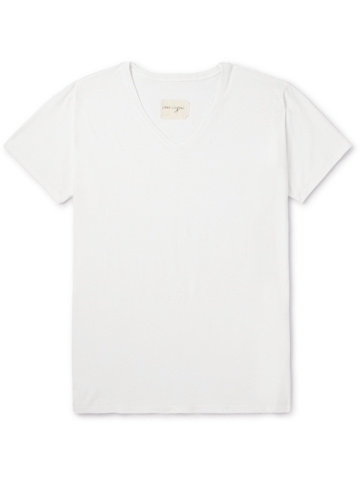 Shop Greg Lauren Cotton-jersey T-shirt In White