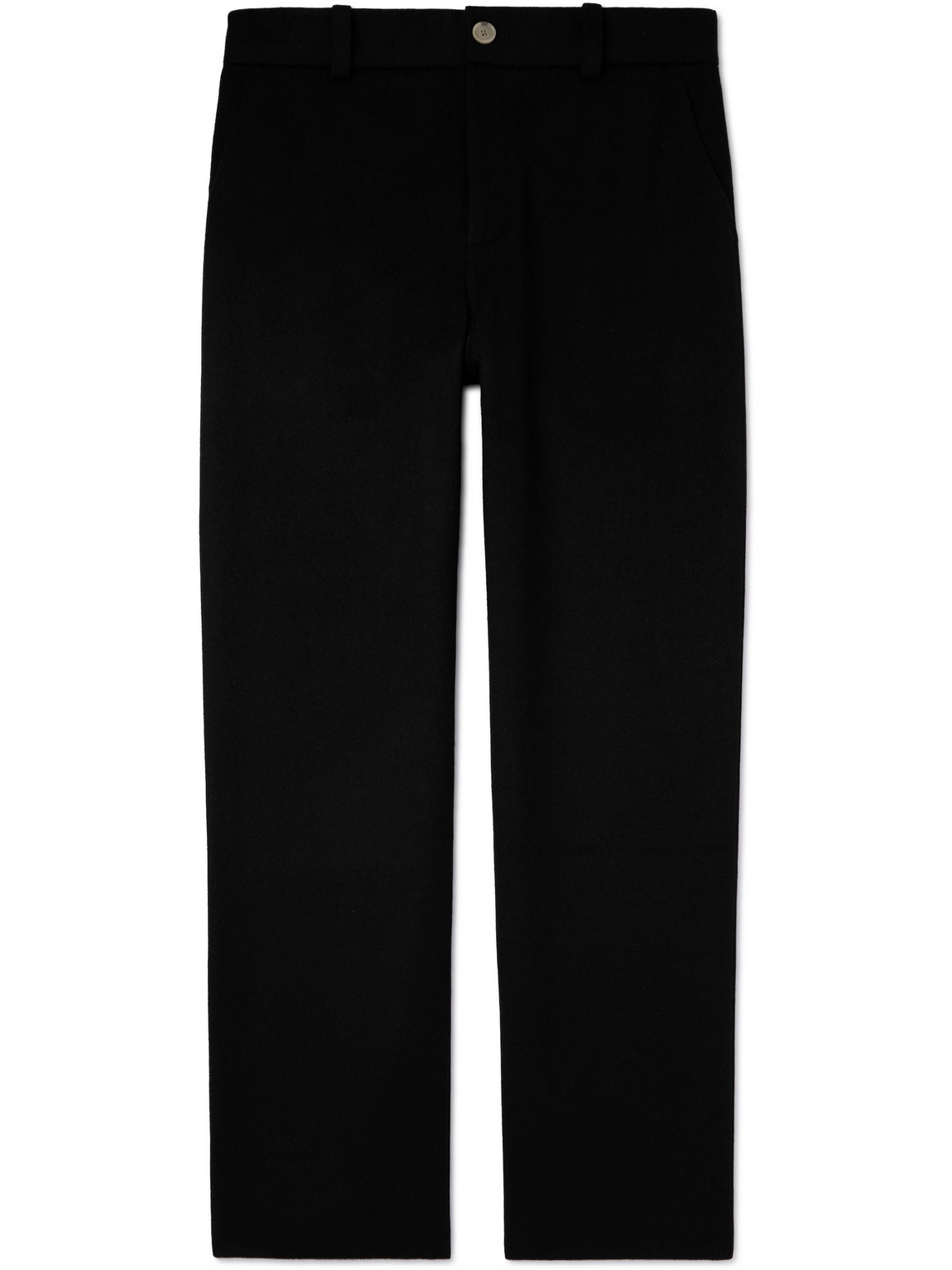 The Elder Statesman Straight-leg Wool And Cashmere-blend Trousers In Black