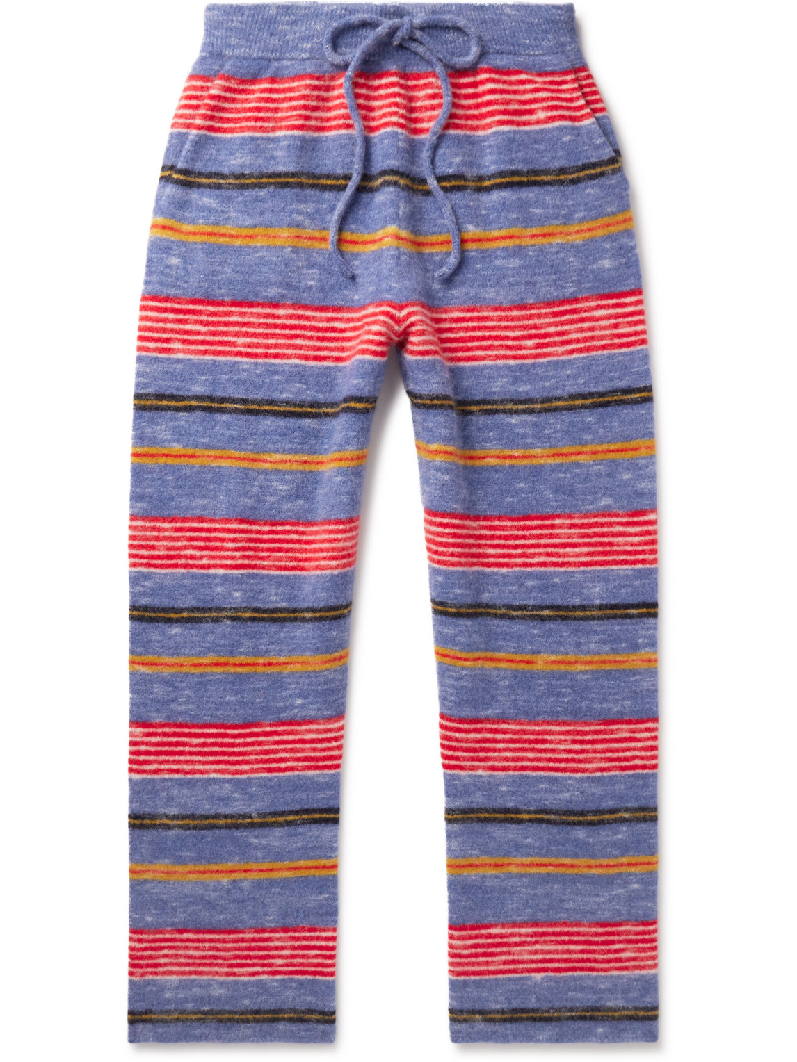 Jasper Straight-Leg Striped Brushed Cashmere-Blend Sweatpants