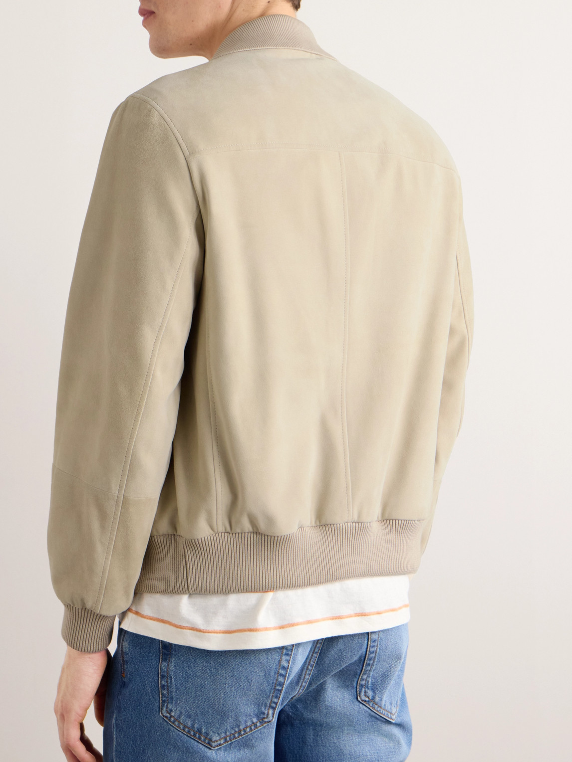 Shop Brunello Cucinelli Suede Jacket In Neutrals