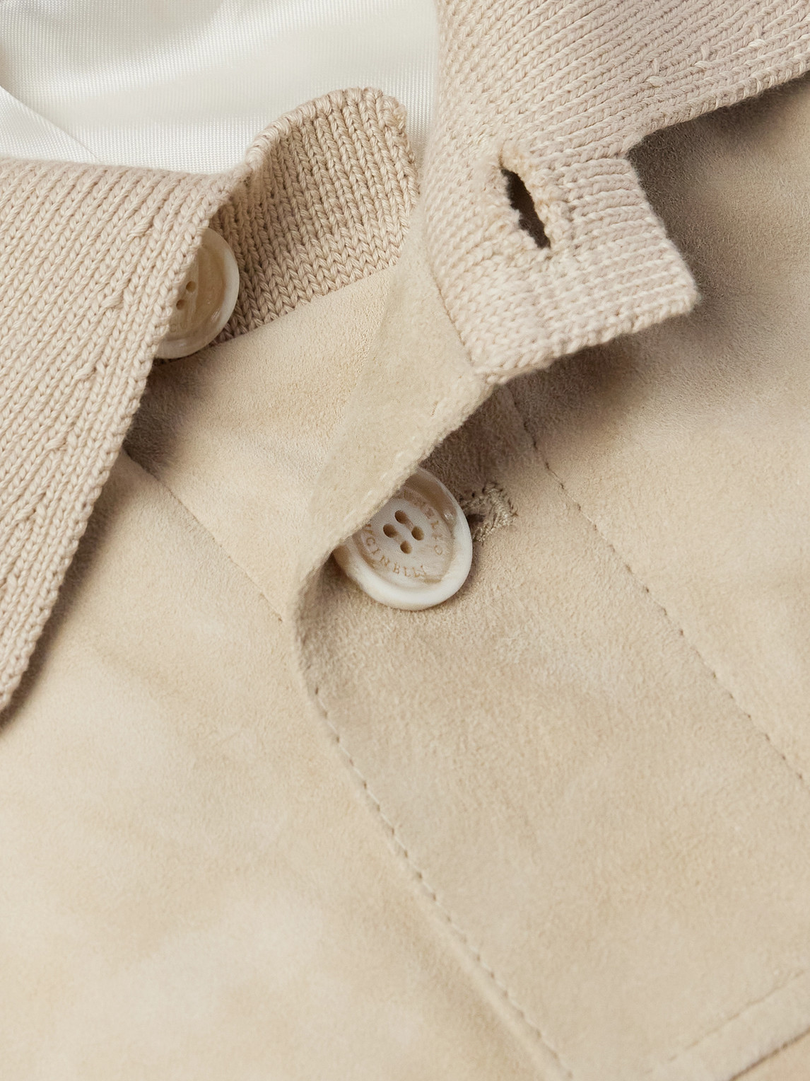 Shop Brunello Cucinelli Suede Jacket In Neutrals