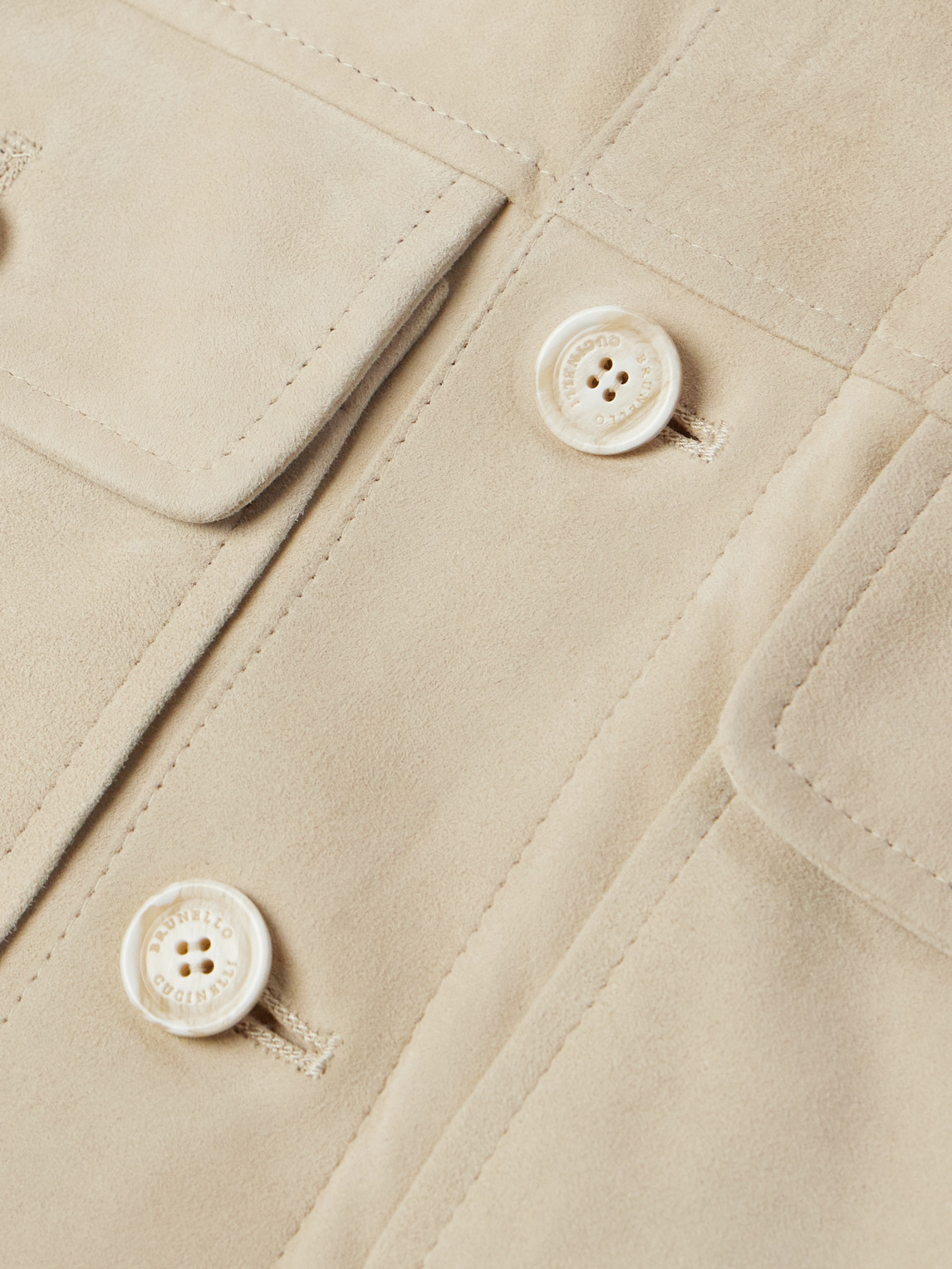 Shop Brunello Cucinelli Suede Jacket In Neutrals