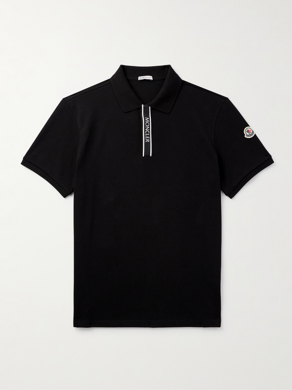 Logo-Appliquéd Grosgrain-Trimmed Cotton-Piqué Polo Shirt