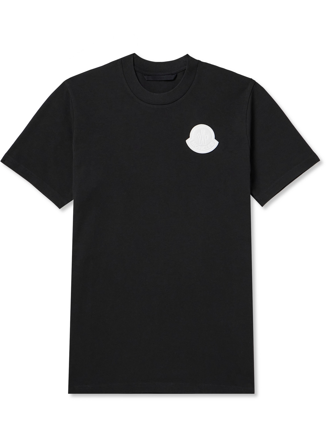 Moncler Logo-appliquéd Cotton-jersey T-shirt In Black