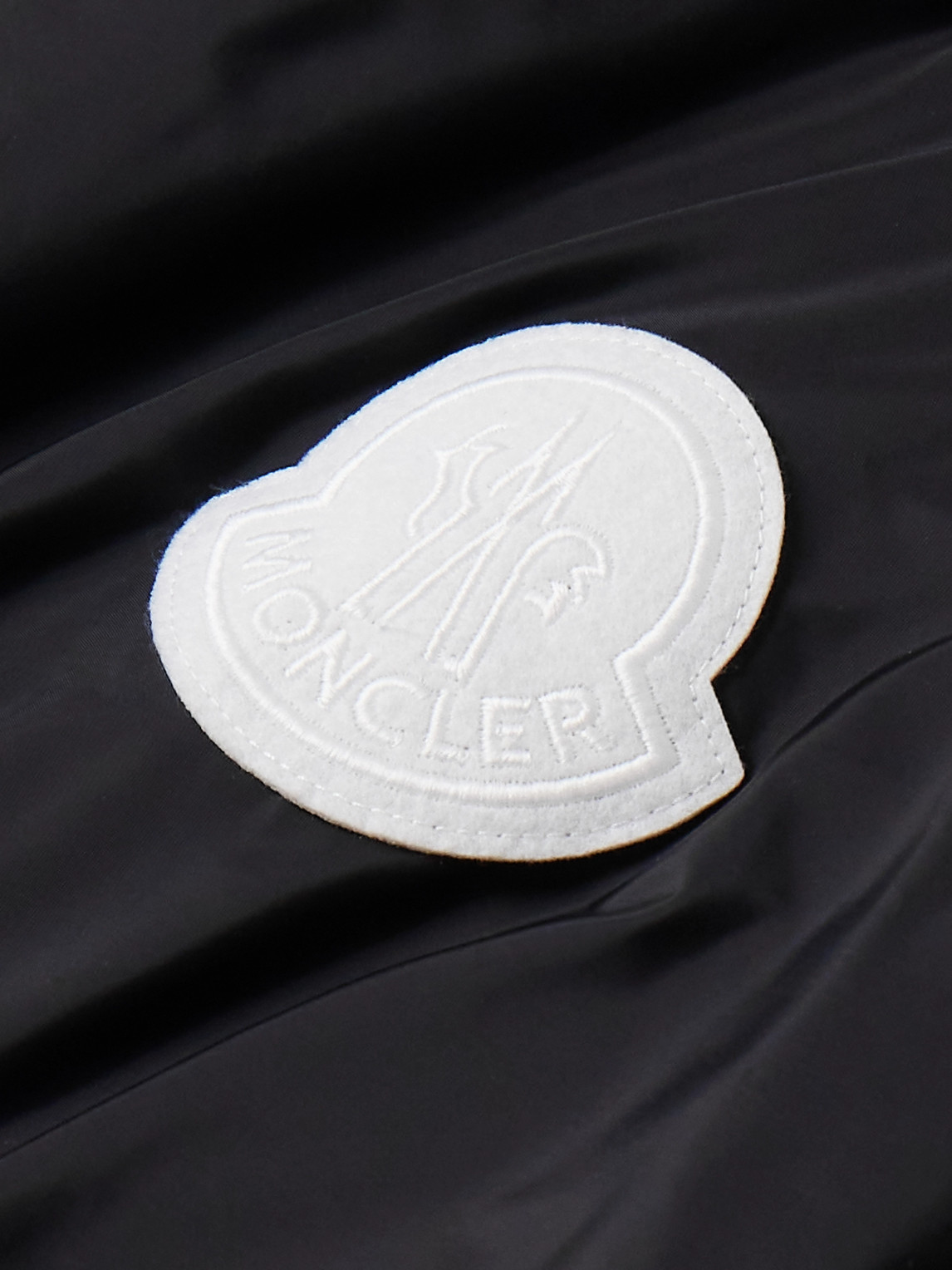 Shop Moncler Octano Logo-appliquéd Hooded Shell Jacket In Blue