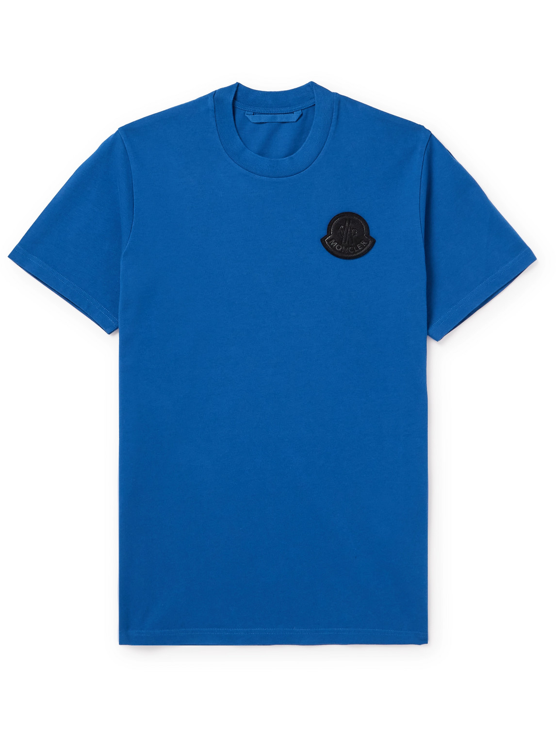 Moncler Logo-appliquéd Cotton-jersey T-shirt In Blue