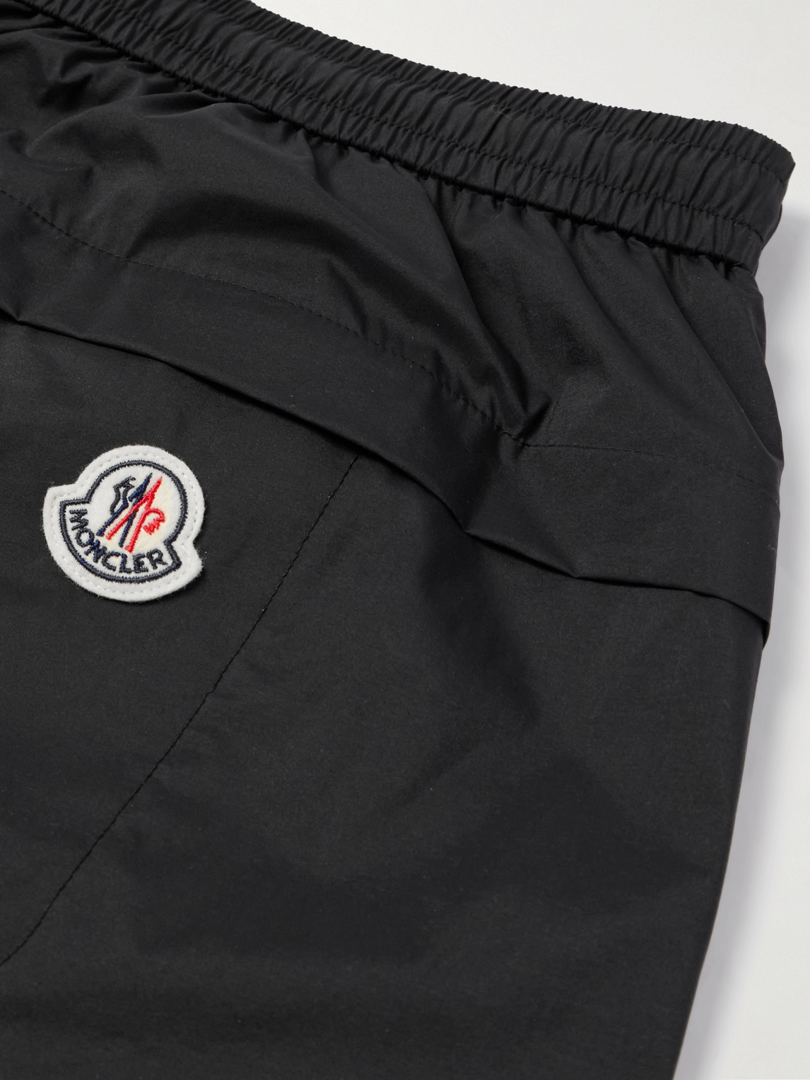 Moncler Straight-leg Logo-appliquéd Nylon Bermuda Shorts In Black