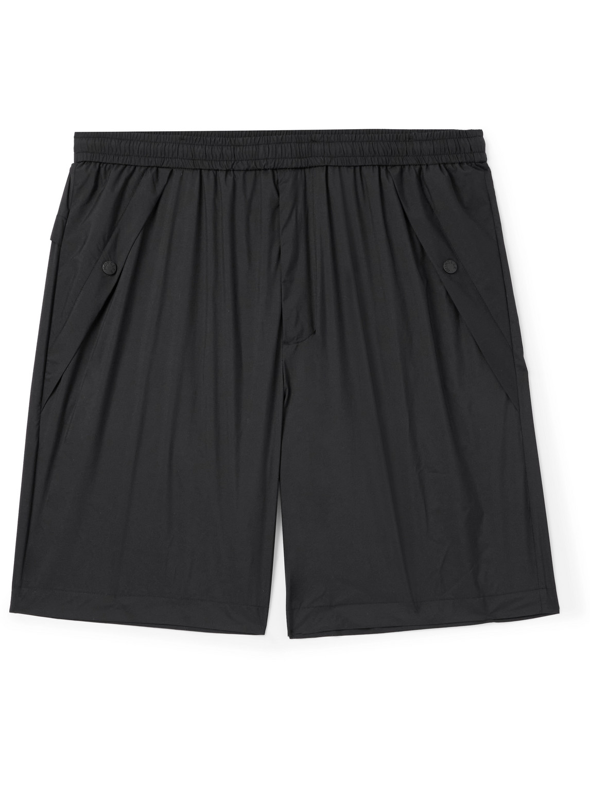 Moncler Straight-leg Logo-appliquéd Nylon Bermuda Shorts In Black