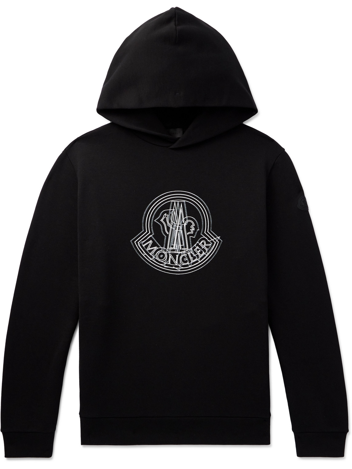 Logo-Appliquéd Printed Cotton-Jersey Hoodie