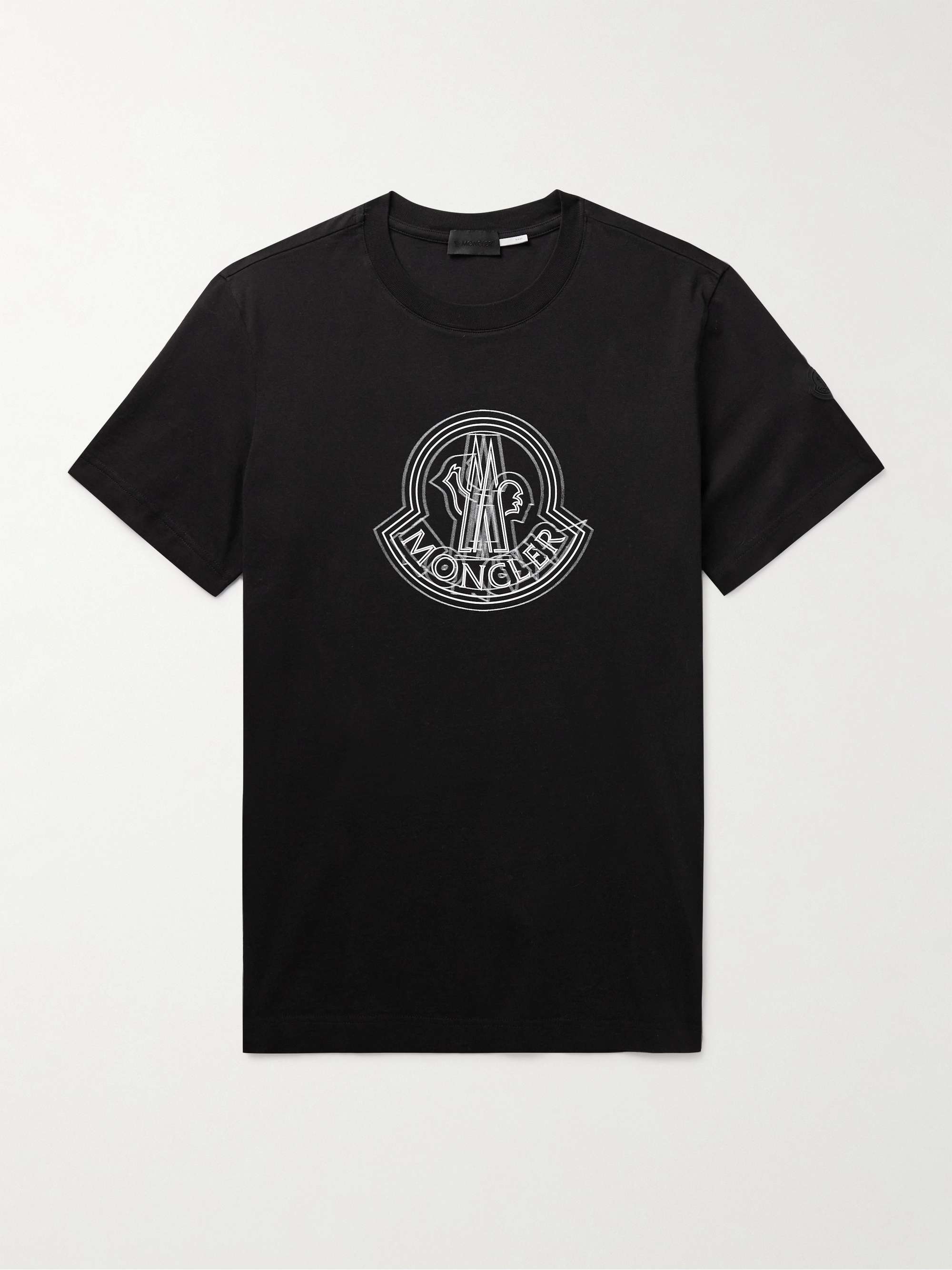 MONCLER Logo-Appliquéd Printed Cotton-Jersey T-Shirt for Men | MR