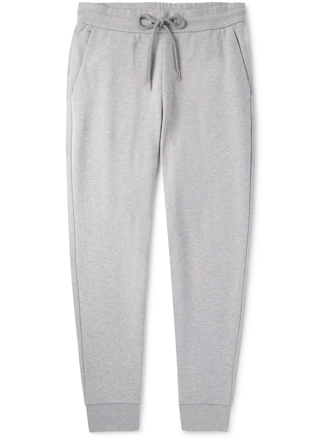 Moncler Logo-appliquéd Cotton-jersey Sweatpants In Gray