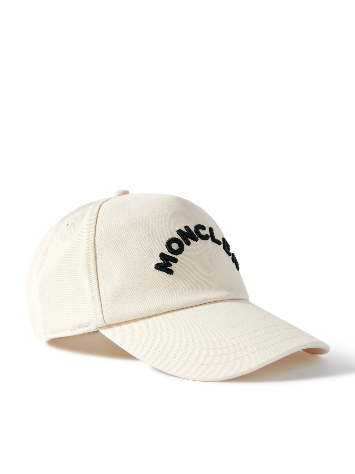 Moncler Logo-embellished Cotton-gabardine Baseball Cap In Neutrals