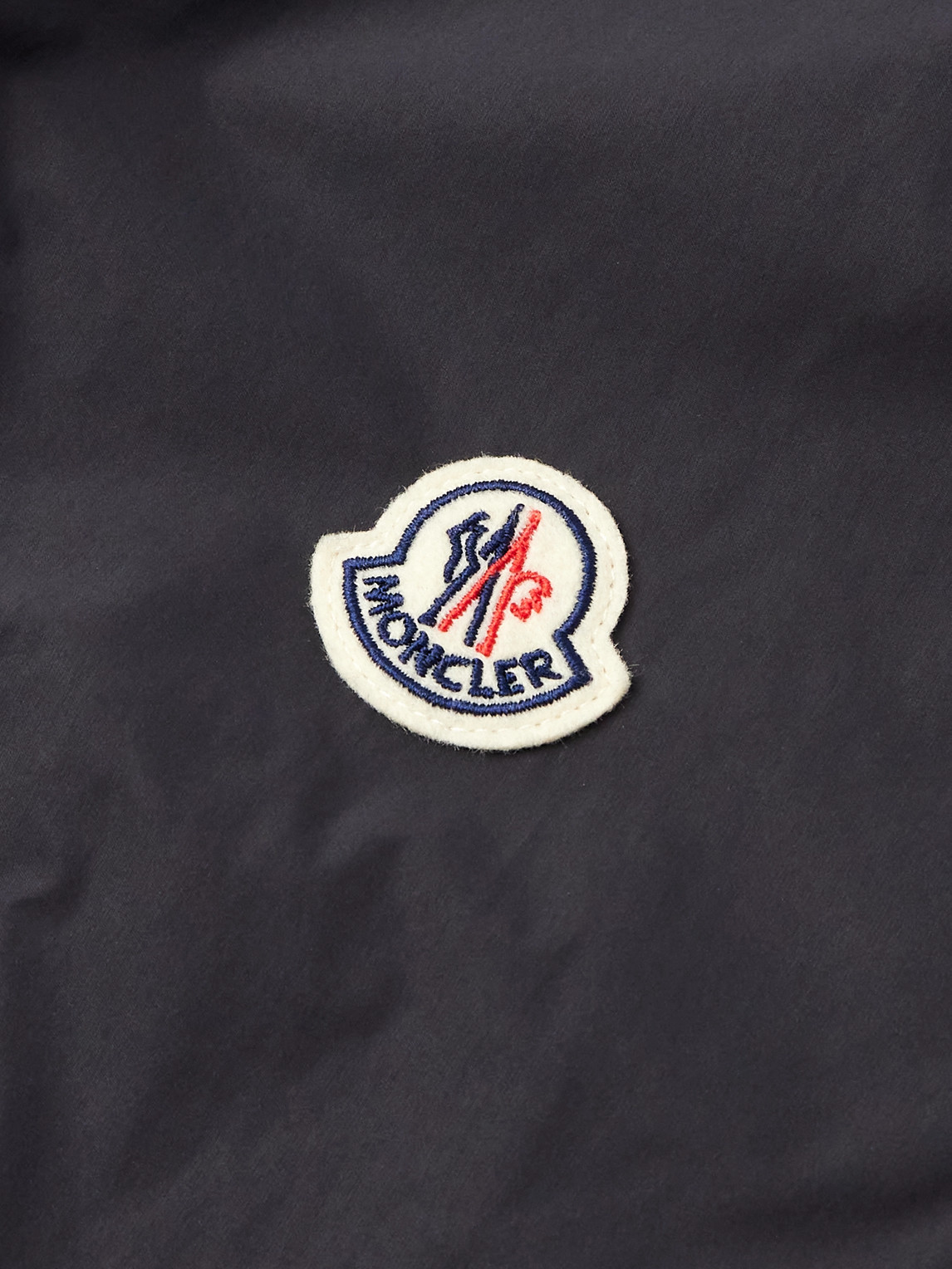 Moncler Logo-appliquéd Grosgrain-trimmed Shell Overshirt In Black