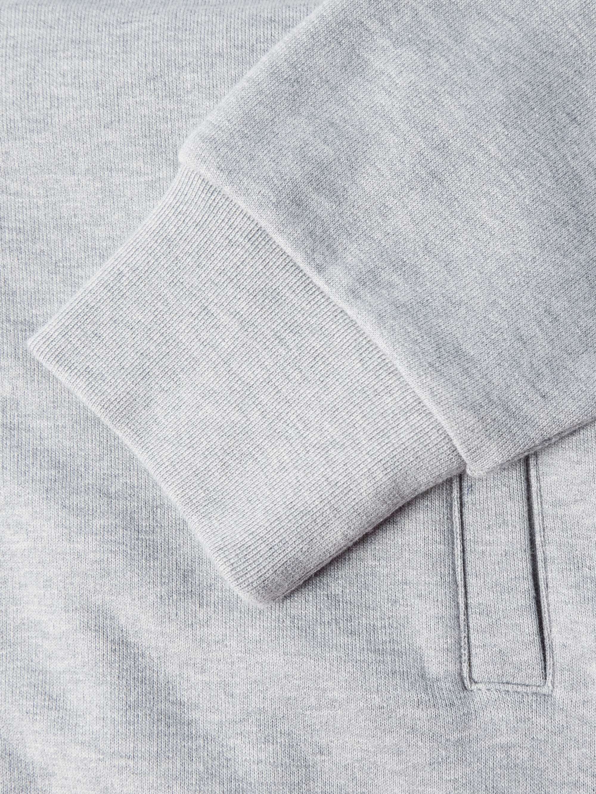 Gray Logo-Appliquéd Cotton-Jersey Sweatshirt | MONCLER | MR