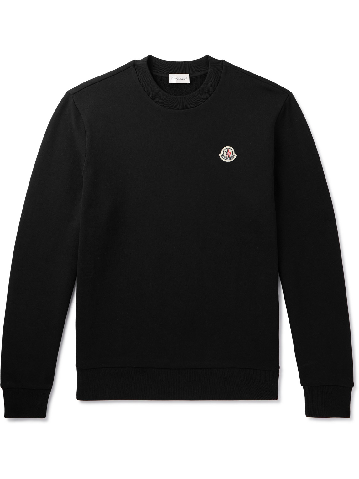 Moncler Logo-appliquéd Cotton-jersey Sweatshirt In Black