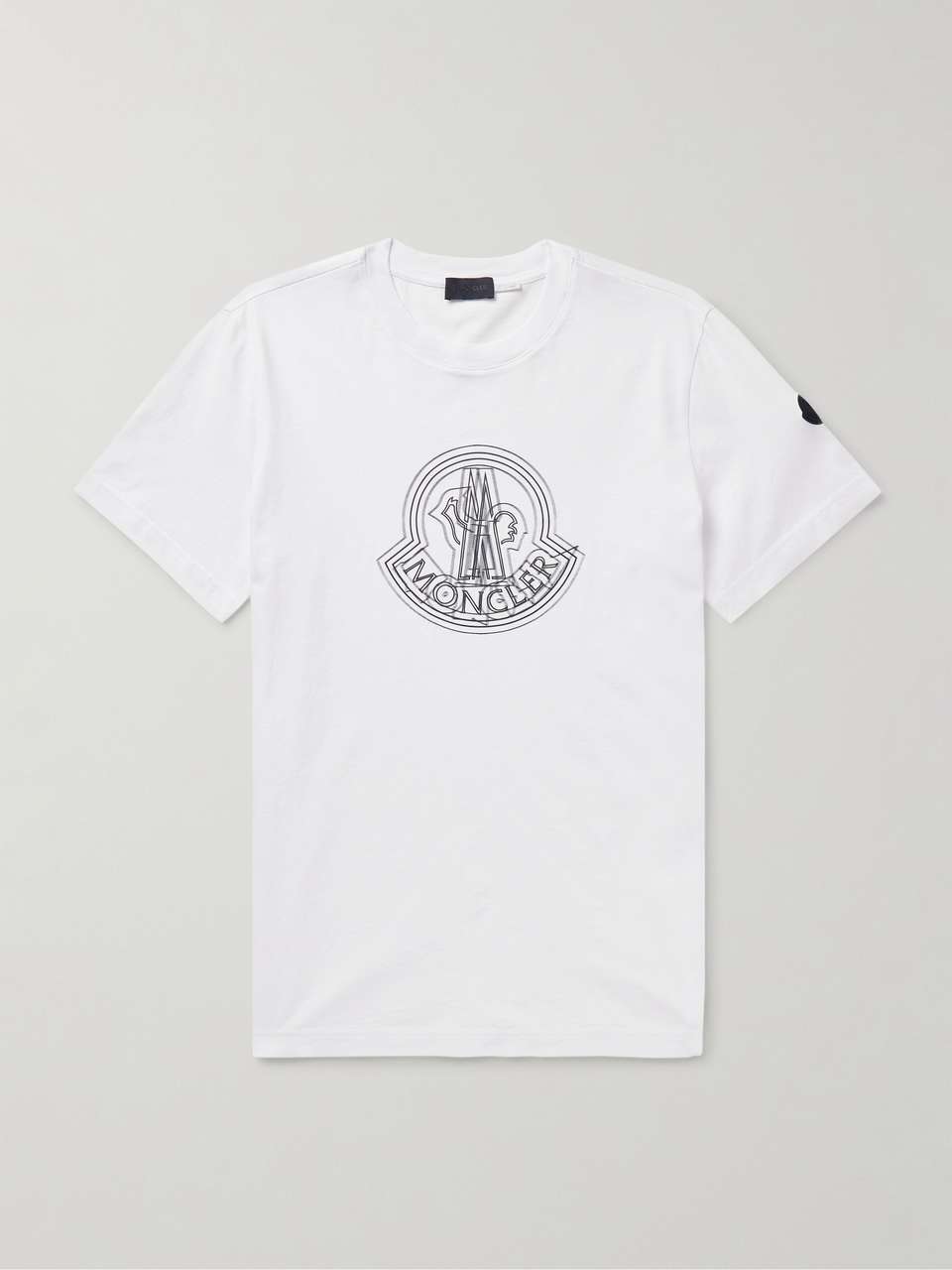 Moncler T-shirt nera in jersey con logo in paillettes K29548C00023