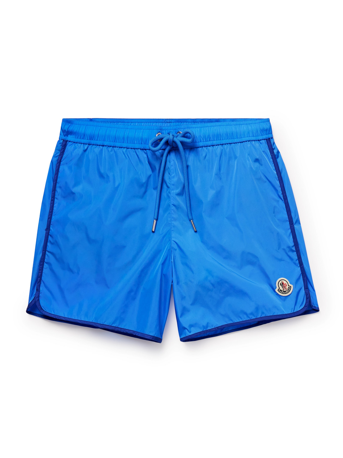 Moncler Logo Patch Swim Shorts Blue In Blue