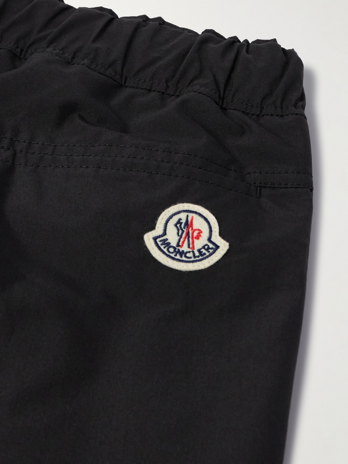 Moncler Straight-leg Cotton-blend Poplin Trousers In Black