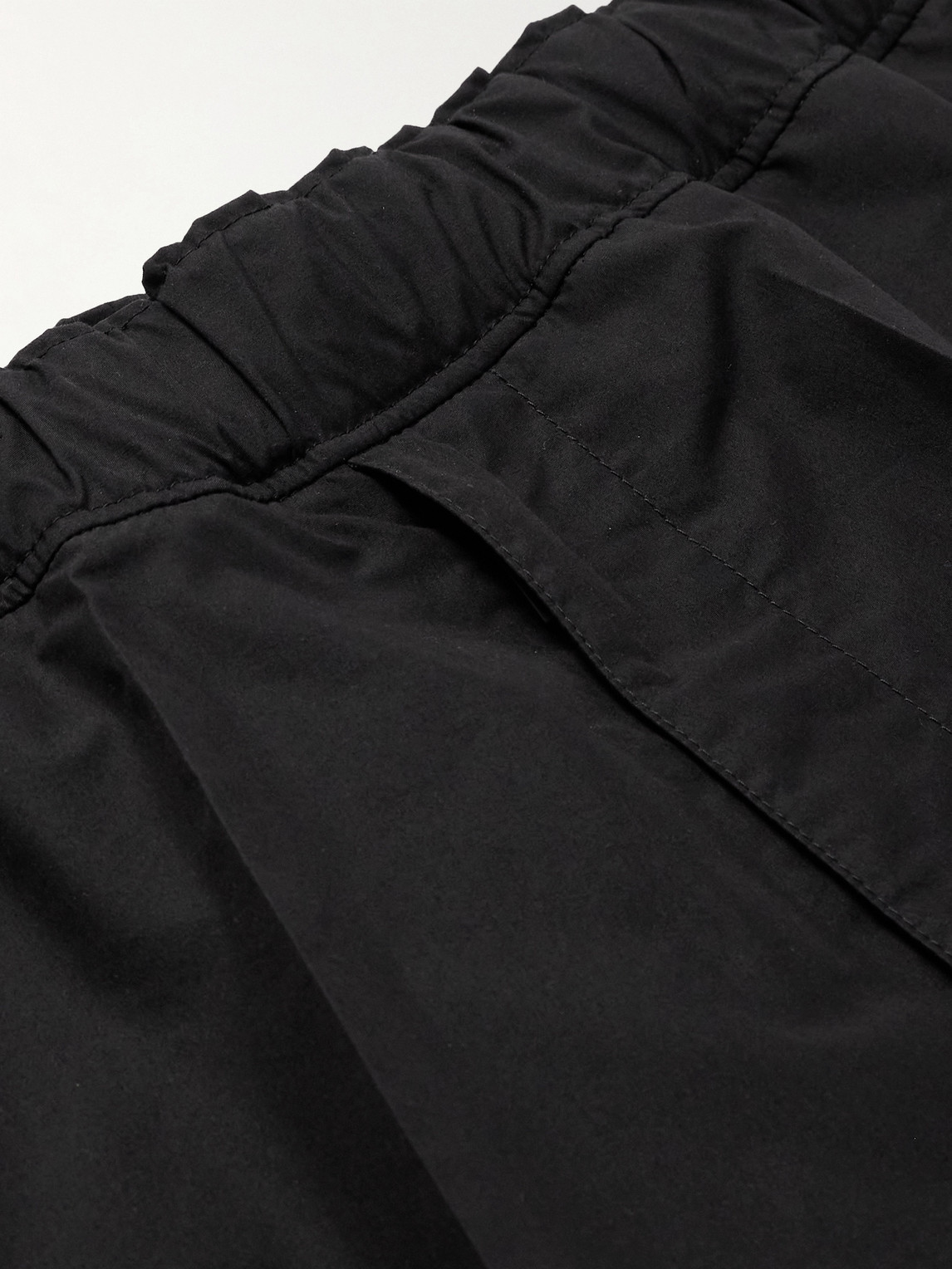 Moncler Straight-leg Cotton-blend Poplin Trousers In Black