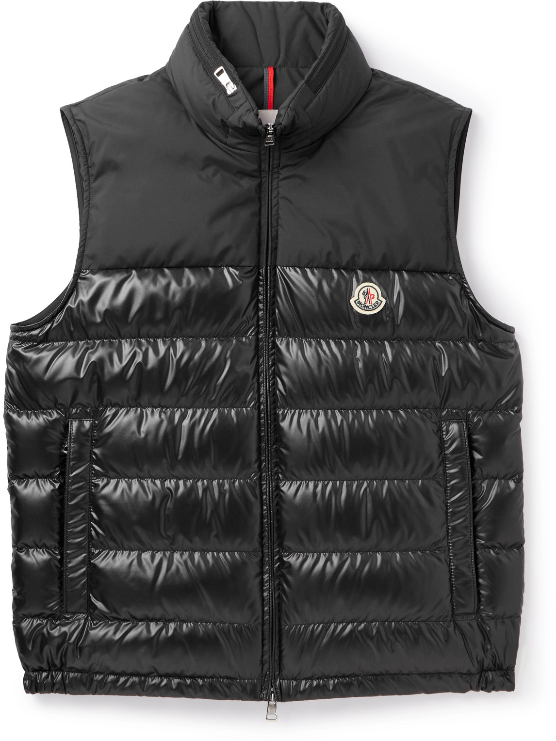 Moncler Logo-appliquéd Quilted Shell Hooded Down Gilet In Black