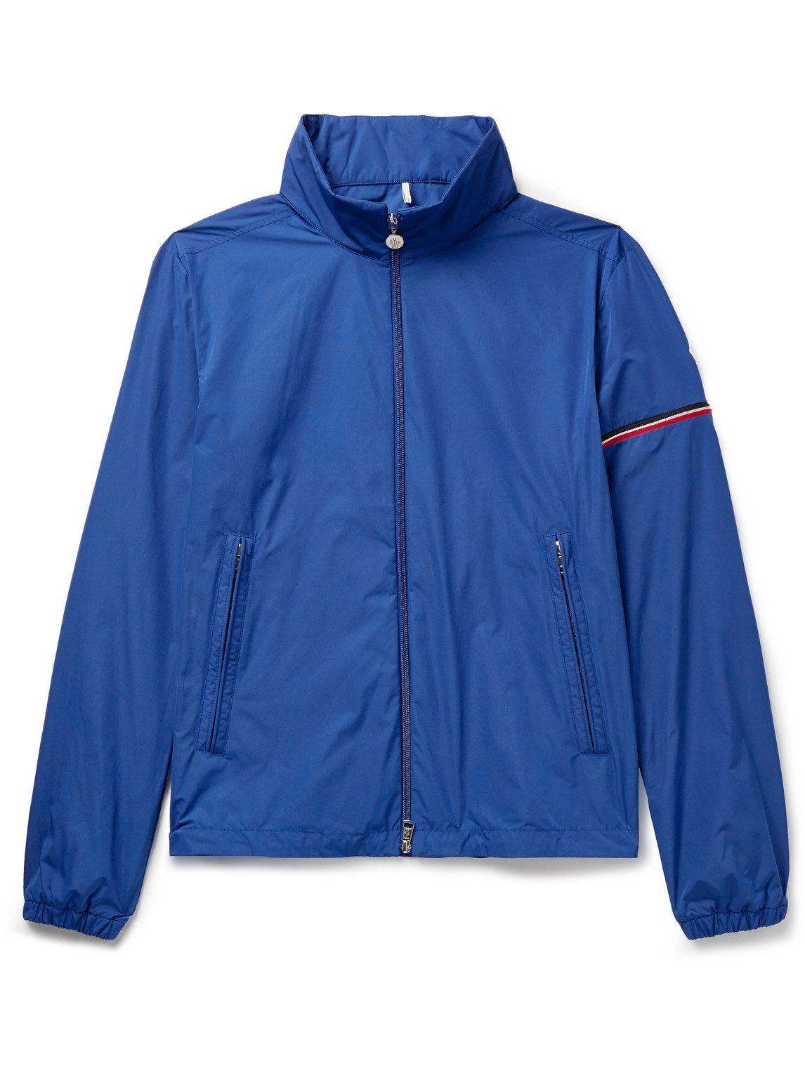 Shop Moncler Ruinette Webbing-trimmed Logo-appliquéd Shell Jacket In Blue