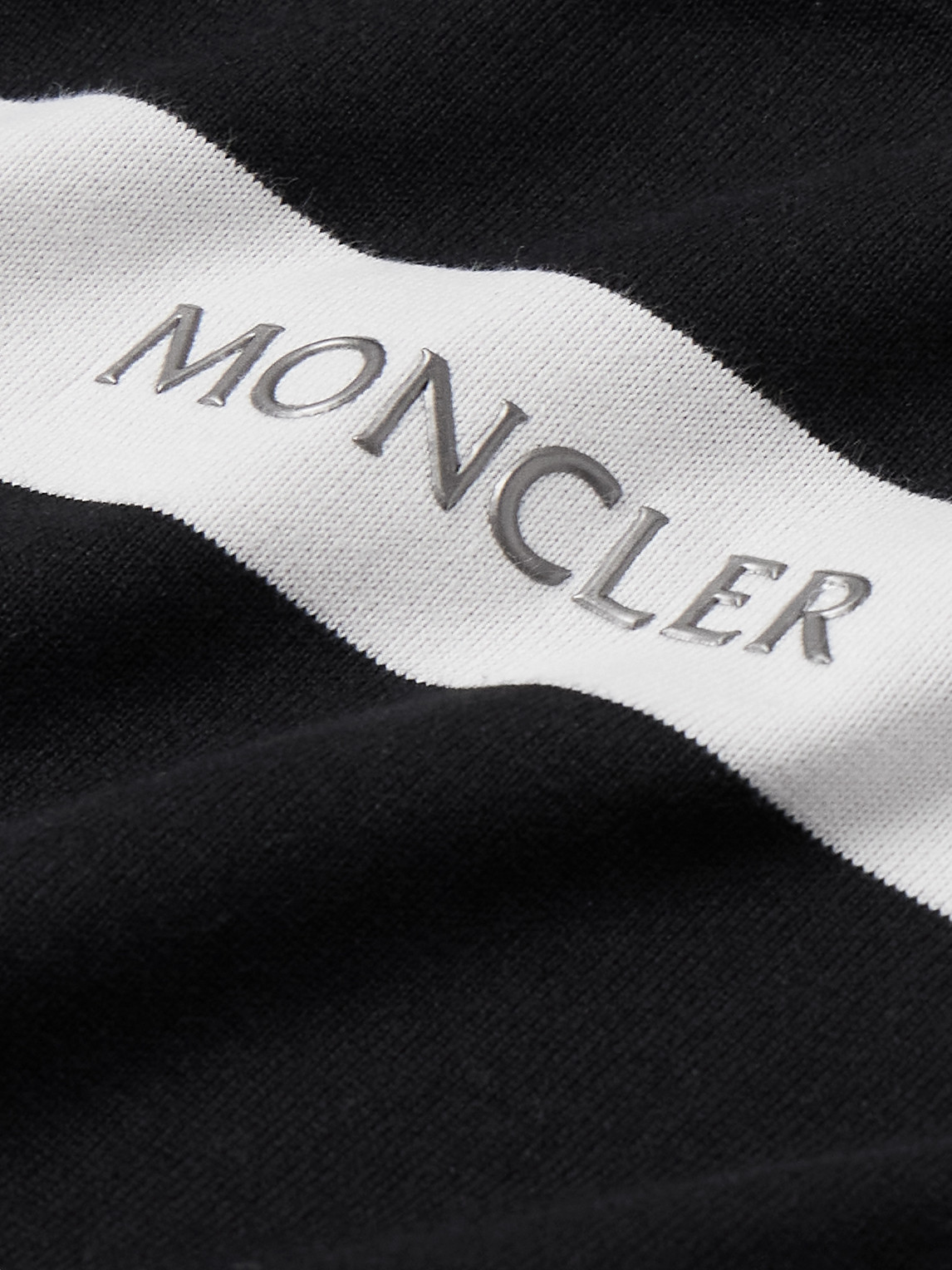 Moncler Striped Cotton Jersey T-shirt In Black
