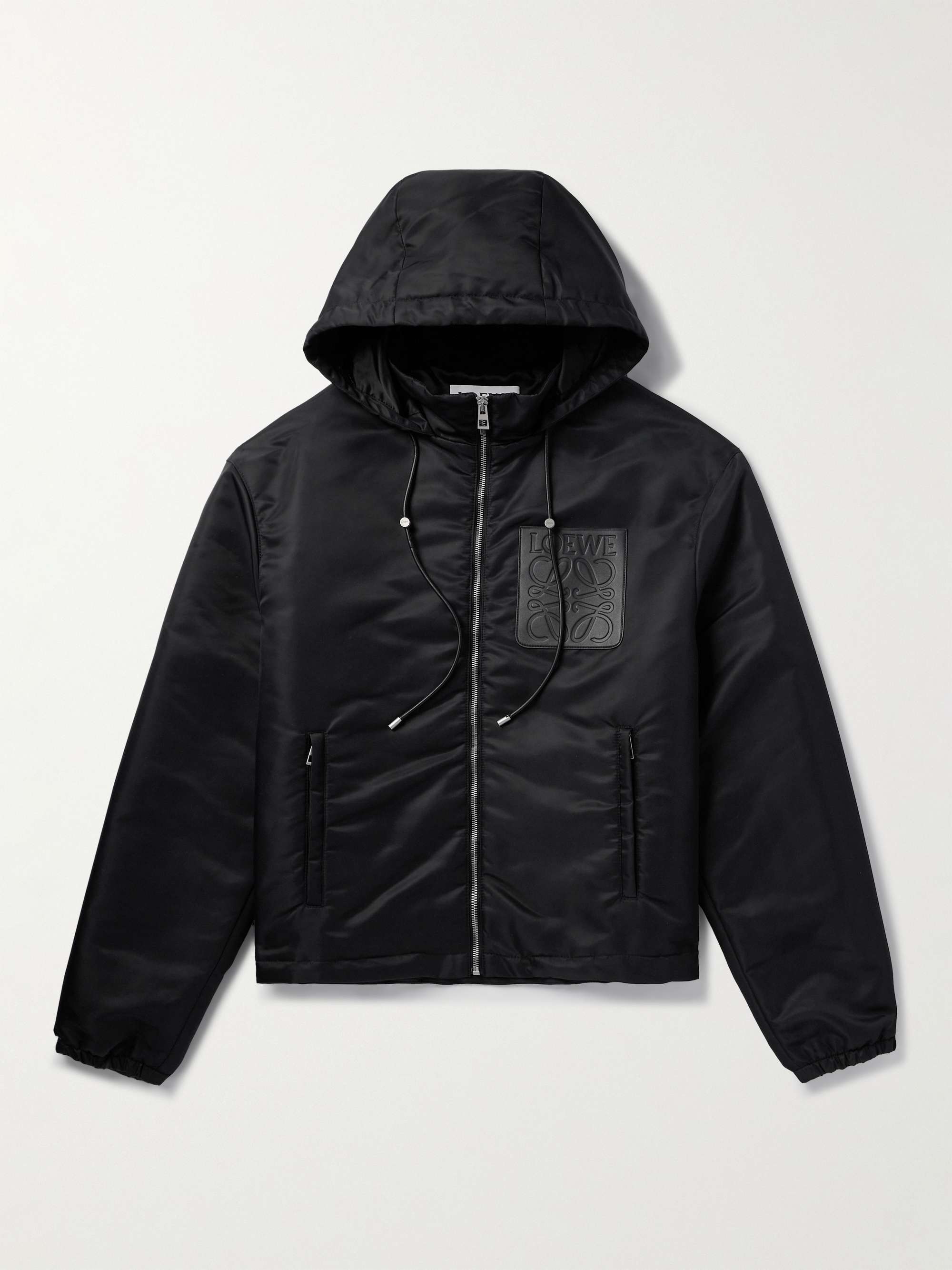 LOEWE Leather-Trimmed Shell Hooded Jacket for Men | MR PORTER