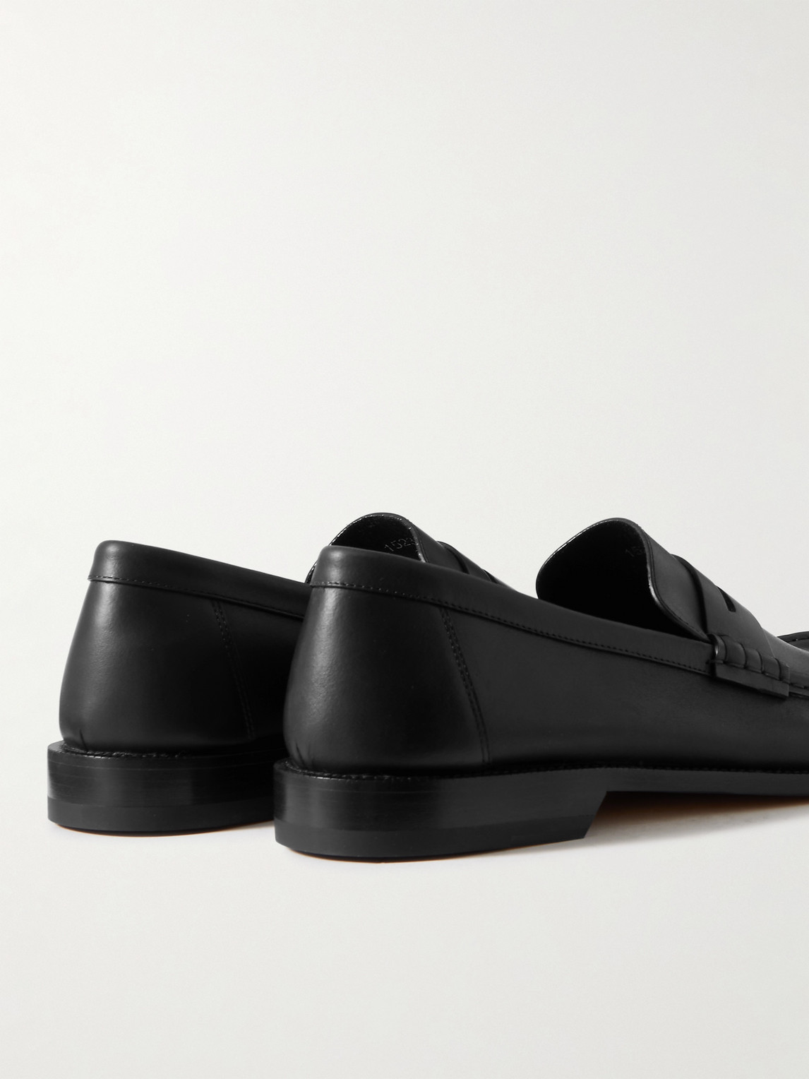 Shop Loewe Campo Leather Penny Loafers In Black