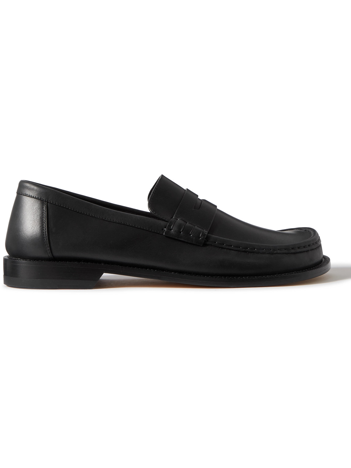 Loewe Campo Leather Penny Loafers In Black