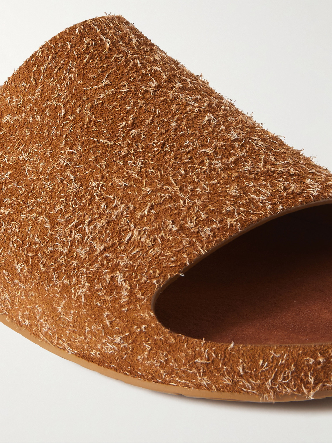 Shop Loewe Brushed Suede Sandals In Brown